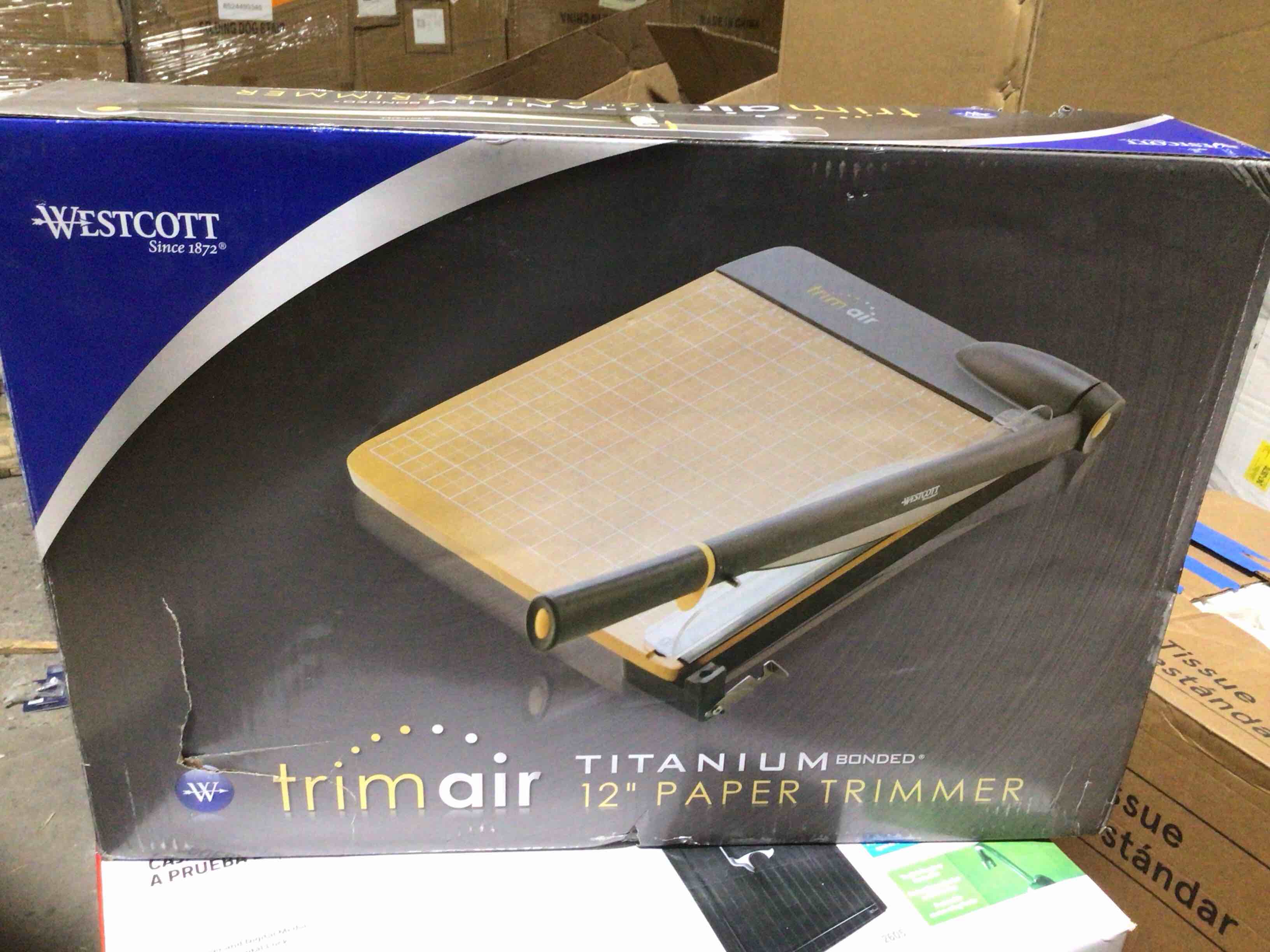 Condition photo showing Good Condition for Westcott 12  TrimAir Titanium Wood Guillotine Paper Trimmer