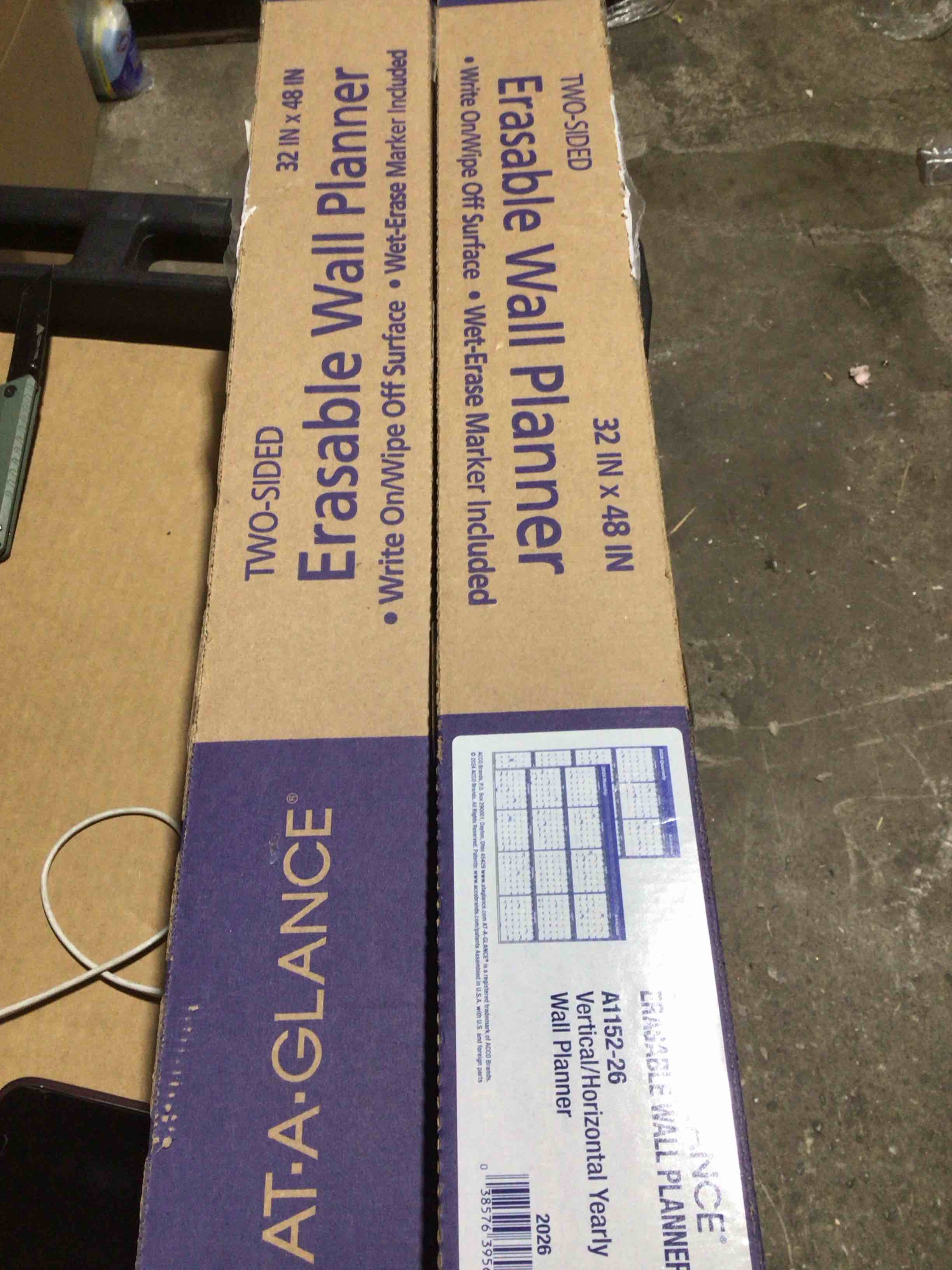 Condition photo showing New/Like New for Pack of 2 AT-A-GLANCE® 2026 Vertical Horizontal Reversible Erasable Yearly Wall Calendar, Blue, Extra Large, 48" x 32"