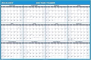 Pack of 2 AT-A-GLANCE 2026 Horizontal Reversible Erasable Wall Calendar Extra Large 48 x
