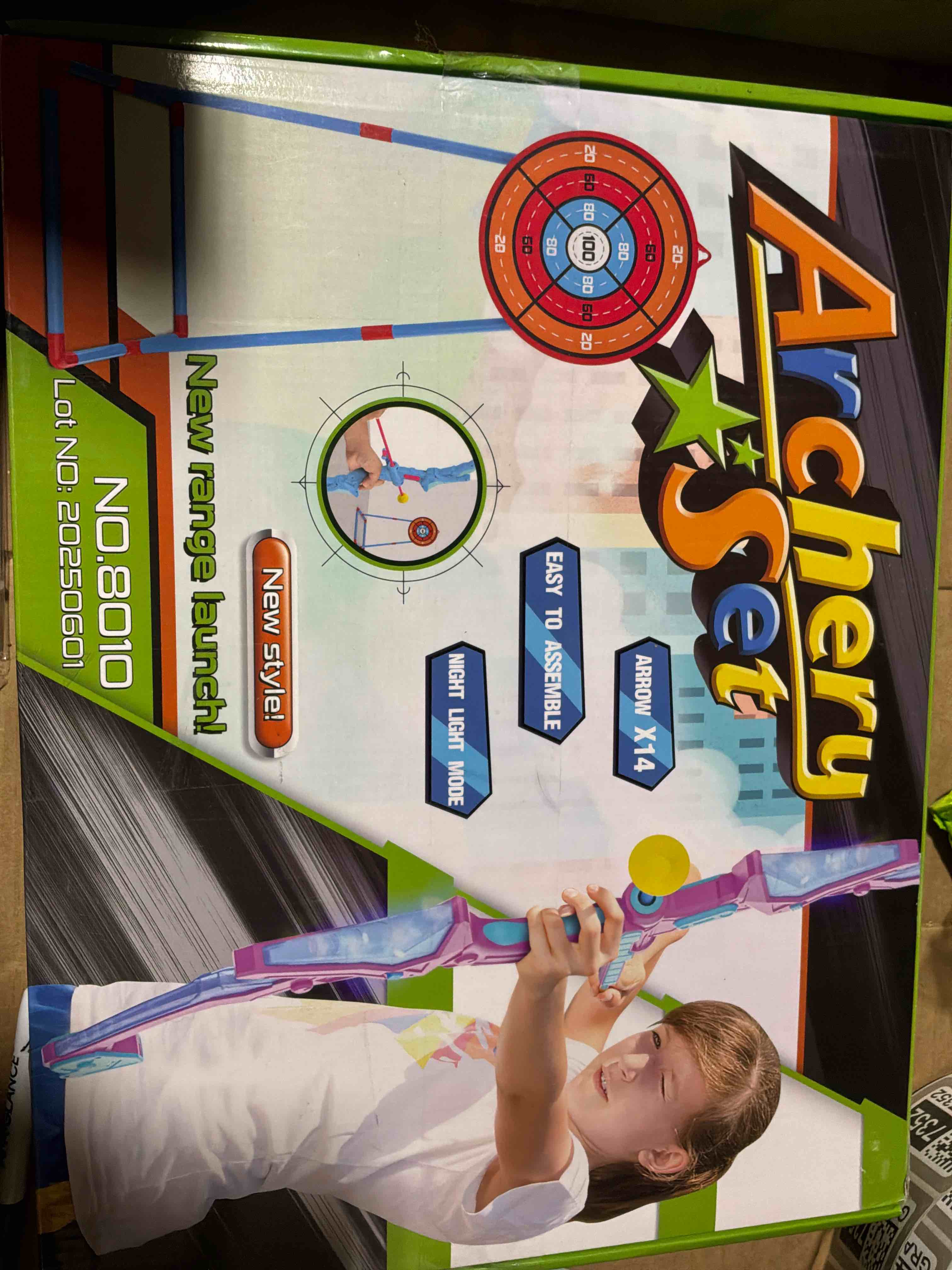 Condition photo showing New/Like New for 2 Pack of Kids Bow and Arrow Set, Light Up Archery Toy Set with 14 Suction Cup Arrows & Standing Target, Perfect Kids Indoor and Outdoor Toys Birthday Gifts Ideas for 4 5 6 7 8 9 10 Year Boys Girls Purple&blue