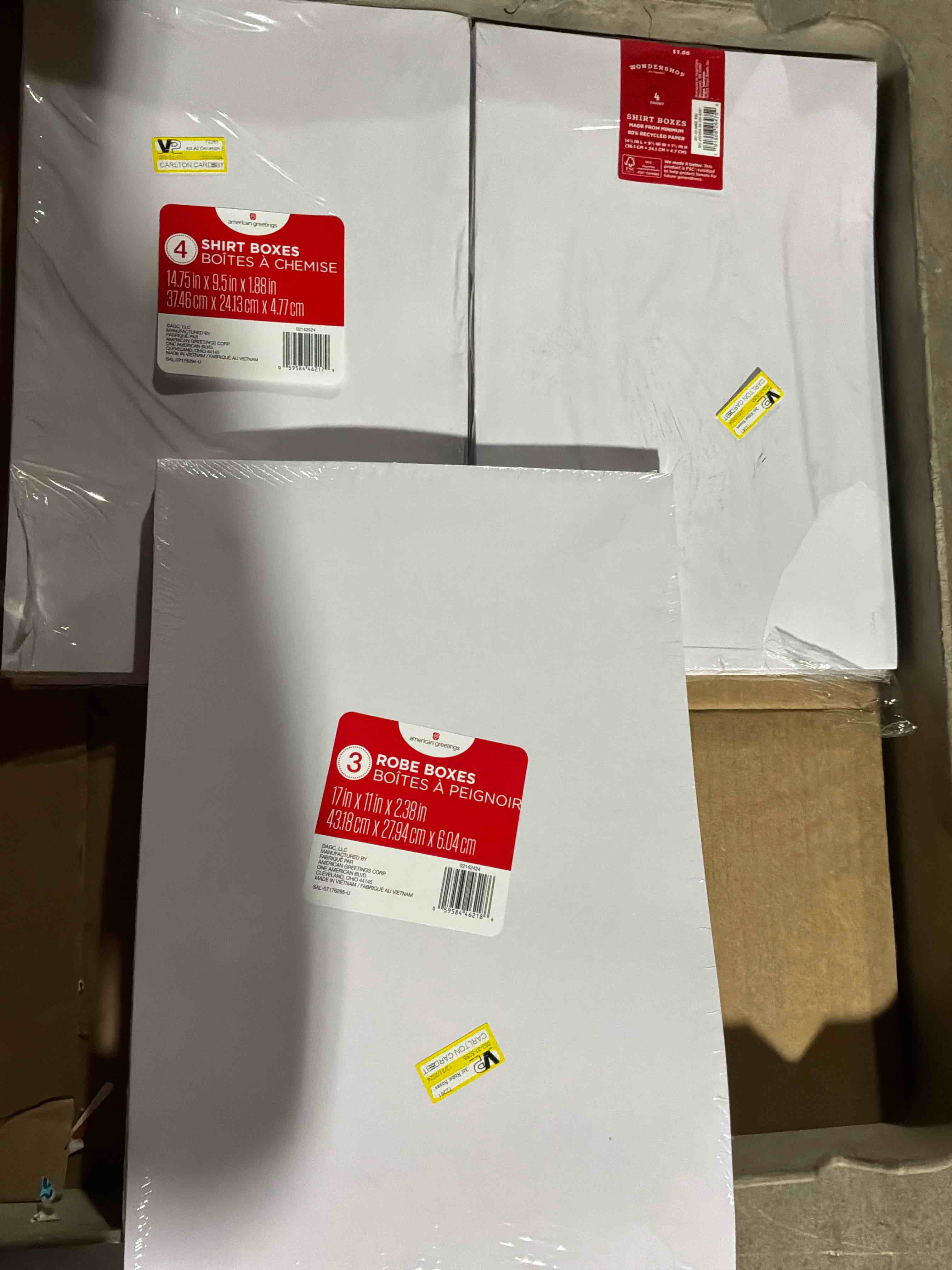 Condition photo showing New/Like New for 4ct 14.75" All Occasion Shirt Boxes White, 3 pack 