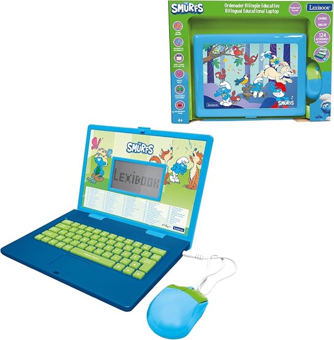 Condition photo showing Good Condition for Lexibook, The Smurfs, Bilingual Spanish/English Educational Computer, Toy for Children with 124 Lang