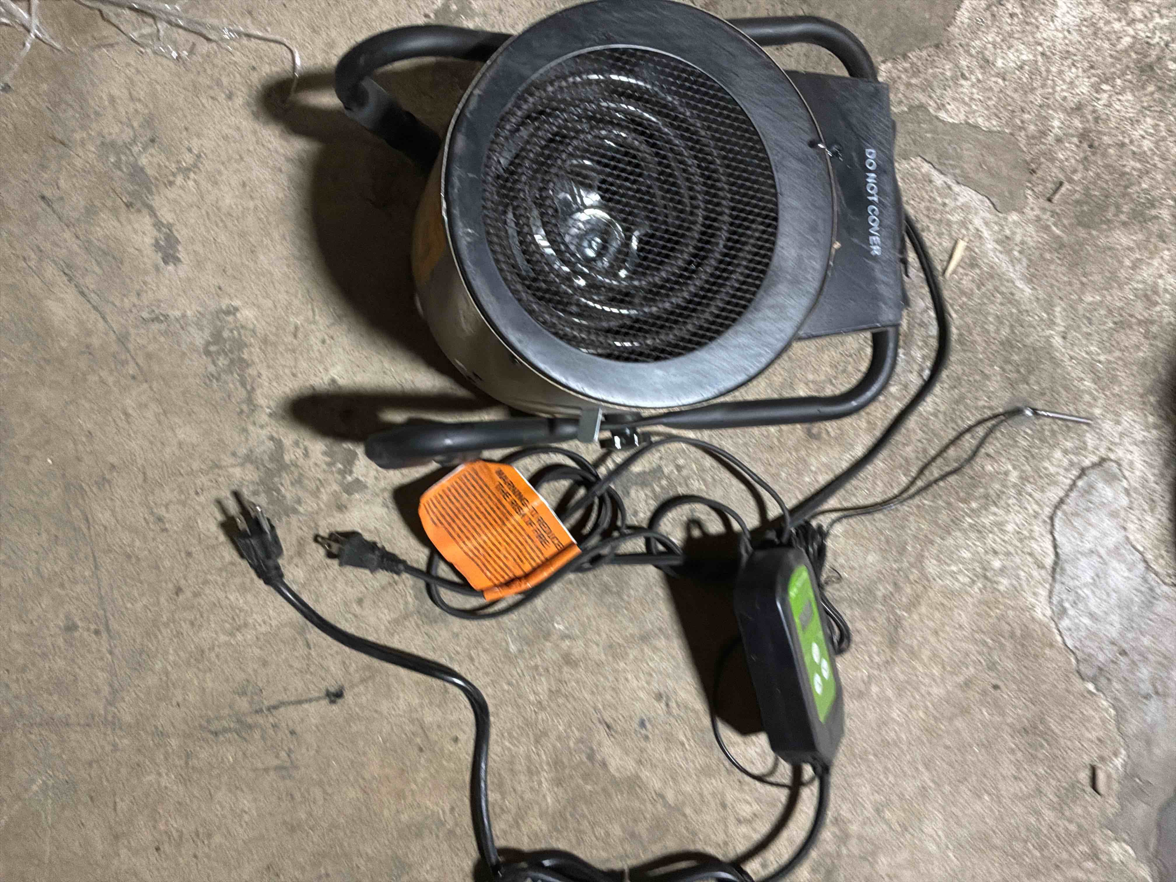 Condition photo showing As Is for Greenhouse Heater with Digtal Thermostat, 1500W Electric Greenhouse Heaters, Fast Heating with Overheat Protection, Grow Tent Heater for Green House, Outdoor, Patio, Flower Room, Sliver