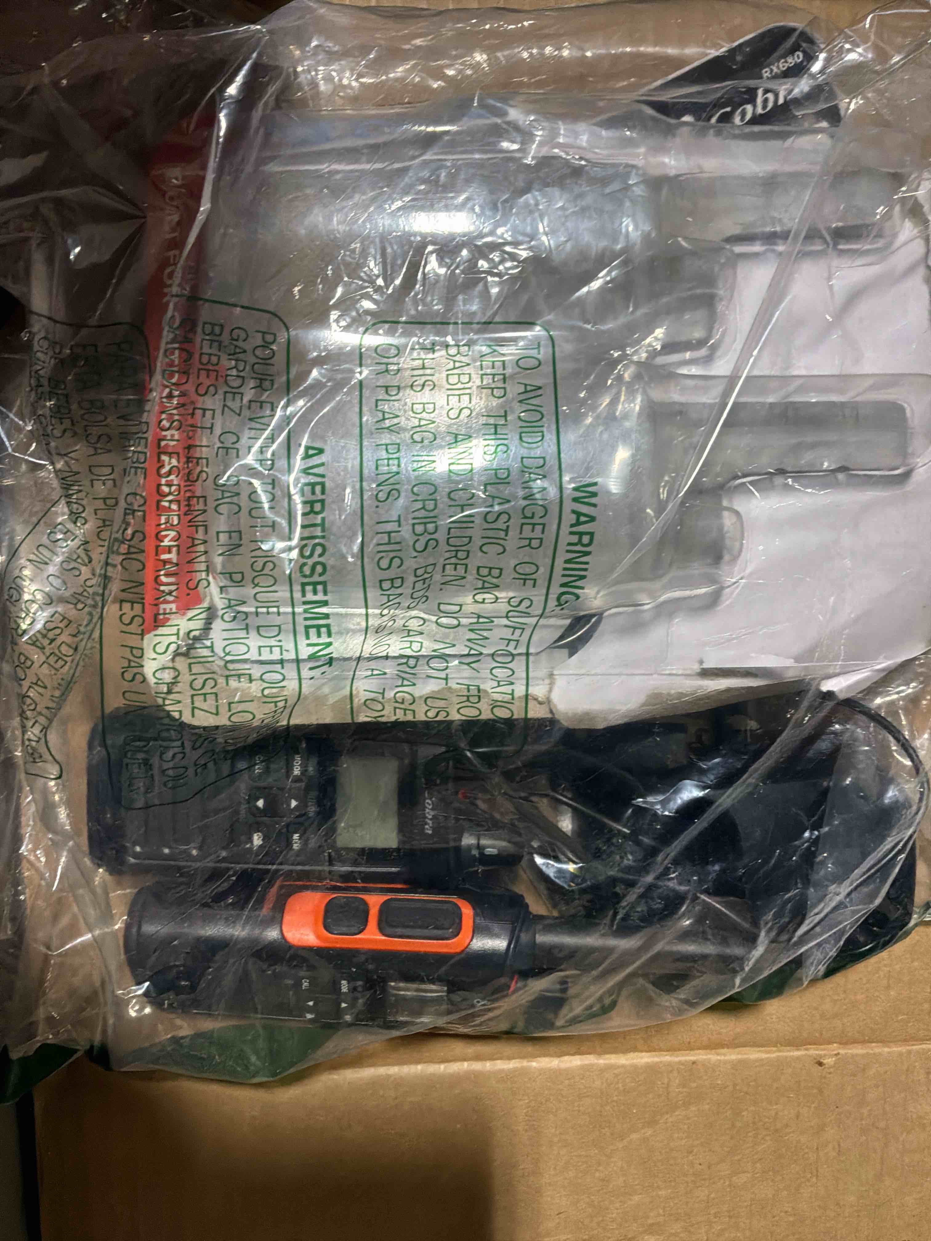 Condition photo showing Good Condition for Cobra RX680 Walkie Talkies (2-Pack) - Rugged & Splashproof Two Way Radios Long Range, IP54 Water Resistant Design, 60 Pre-Programmed Channels, Weather Alerts, Included Charging Dock (Black/Orange)