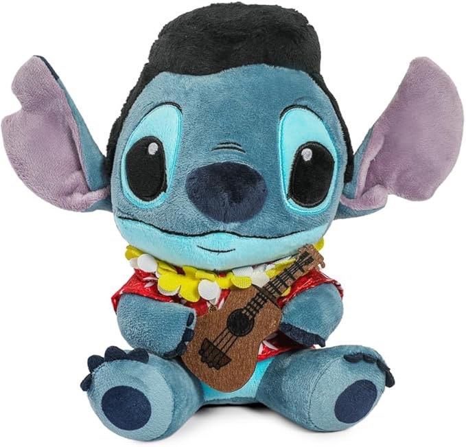 Condition photo showing New/Like New for Disney Lilo and Stitch - Collectible Blue Hawaii Elvis Stitch 8 Inch Stuffed Plush Phunny Figure, by Kidrobot