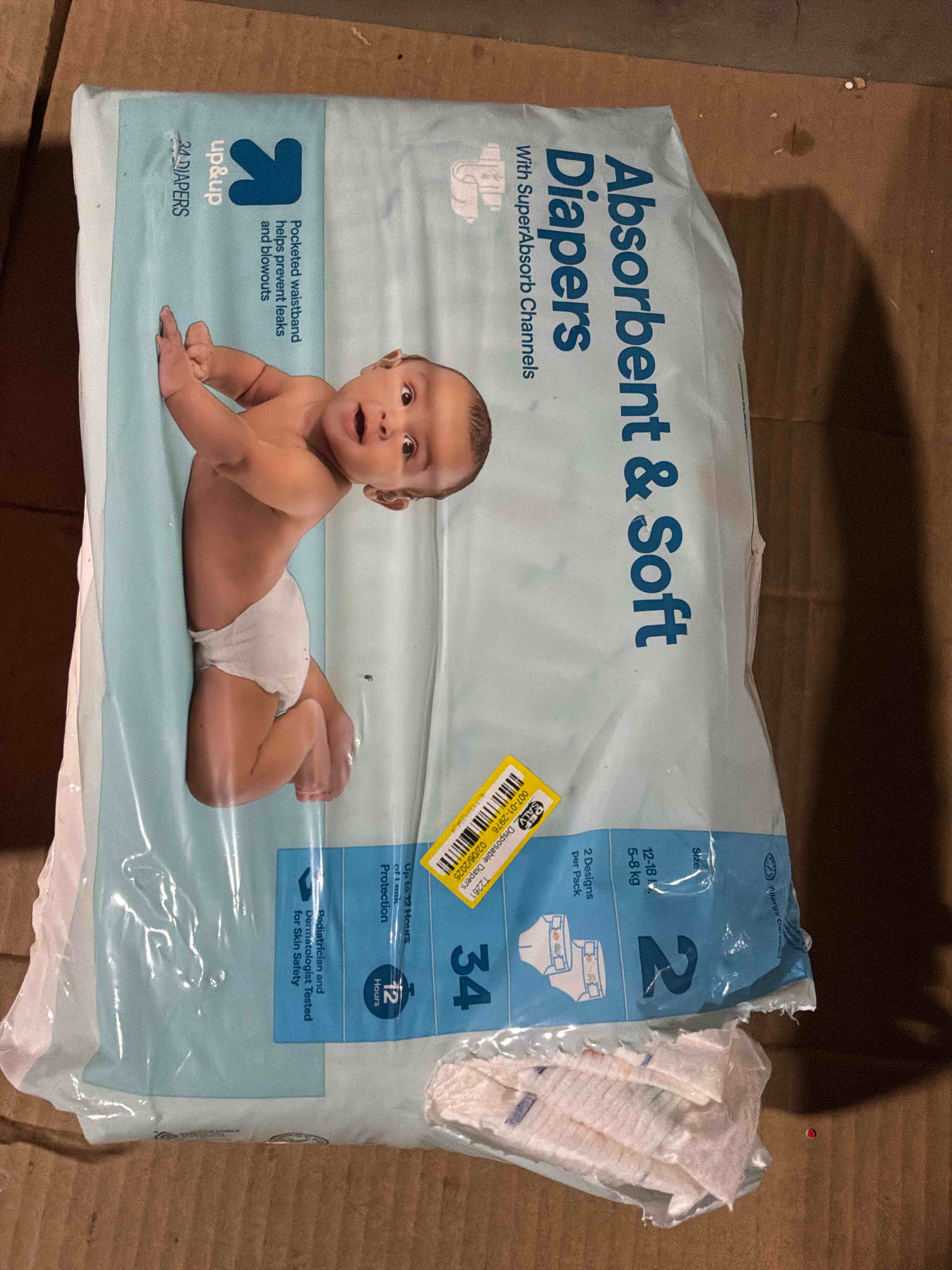 Condition photo showing New/Like New for Disposable Diapers - Size 2 - 34ct - up&up™ 2 pack different , BEFRE