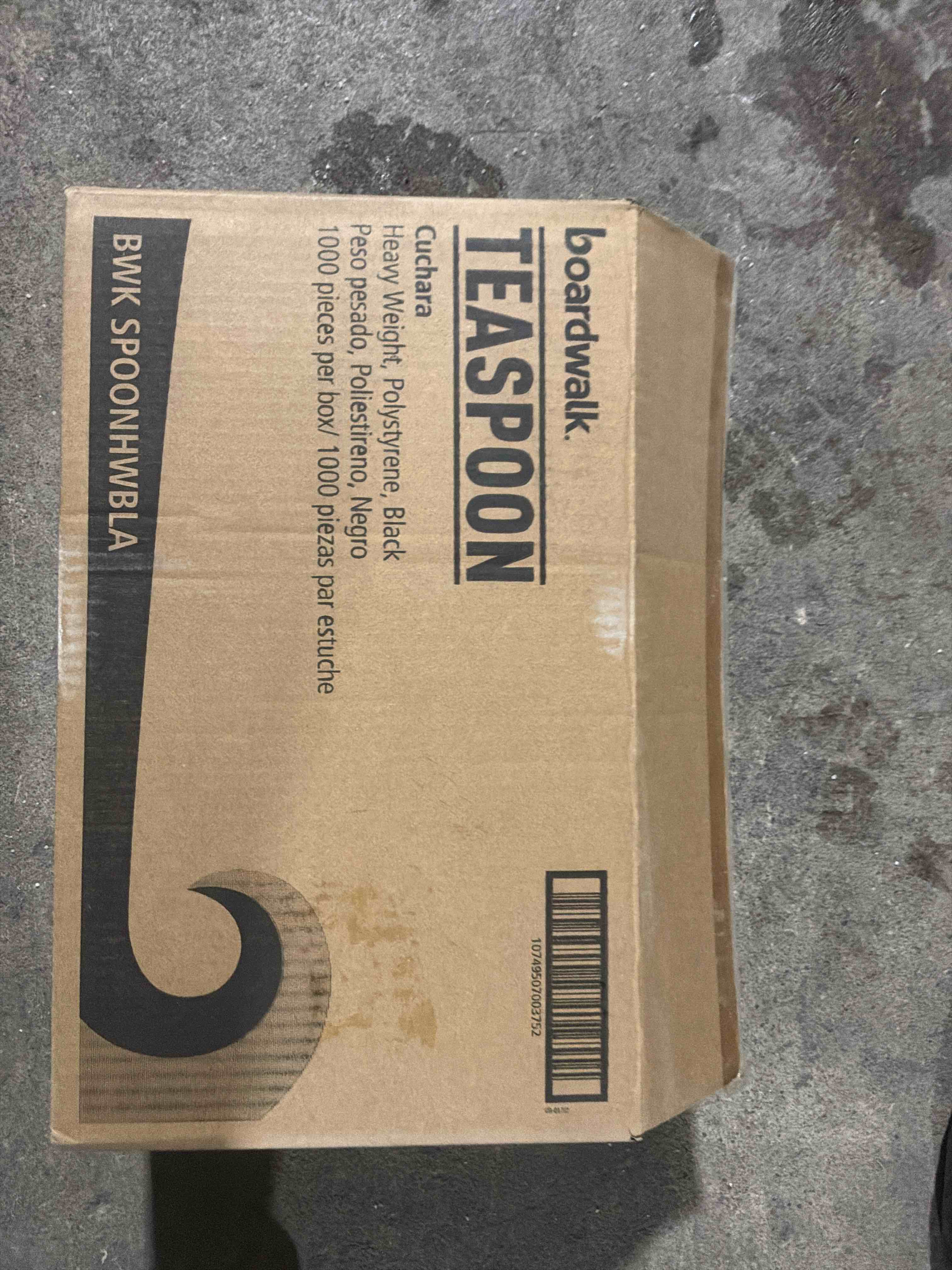 Condition photo showing New/Like New for Boardwalk Heavyweight Polystyrene Cutlery  Teaspoon  Black  1000/Carton