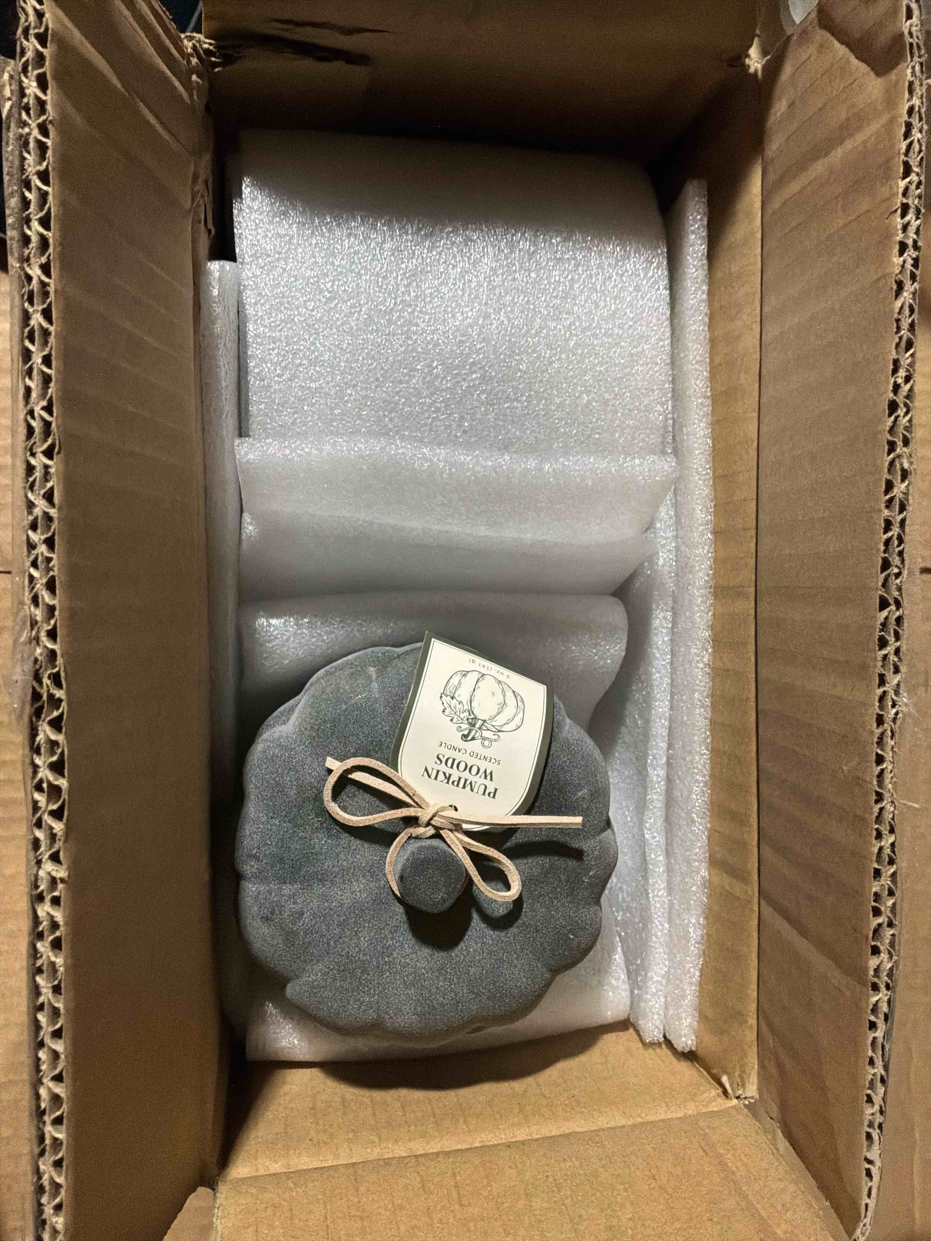 Condition photo showing New/Like New for 2-Wick Pumpkin Glass Candle Pumpkin Woods 5oz - Threshold™