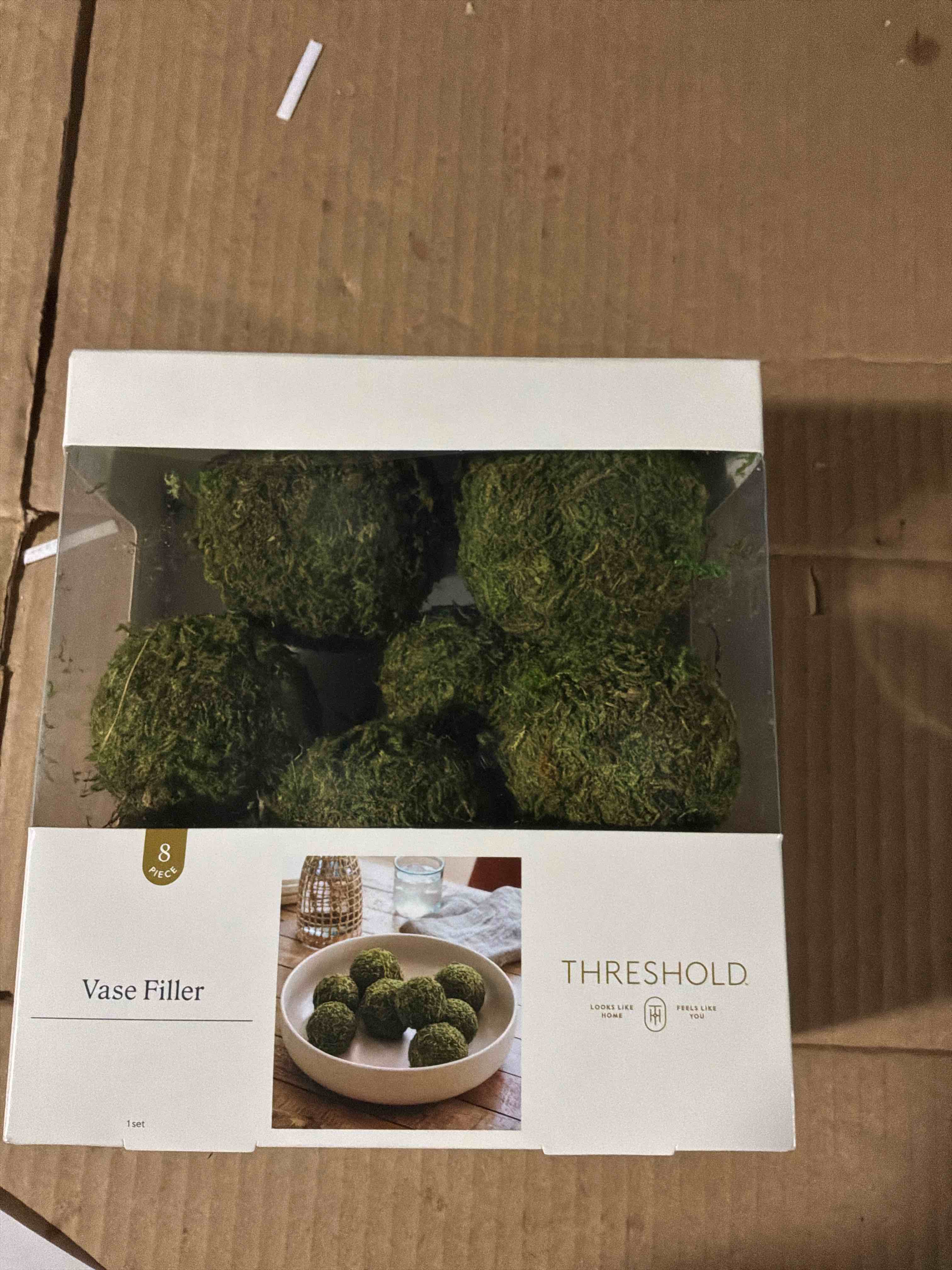Condition photo showing New/Like New for Decorative Moss Ball Filler Dark Moss Green - Threshold™: Faux Botanicals, Foam Crafted, Home Accent