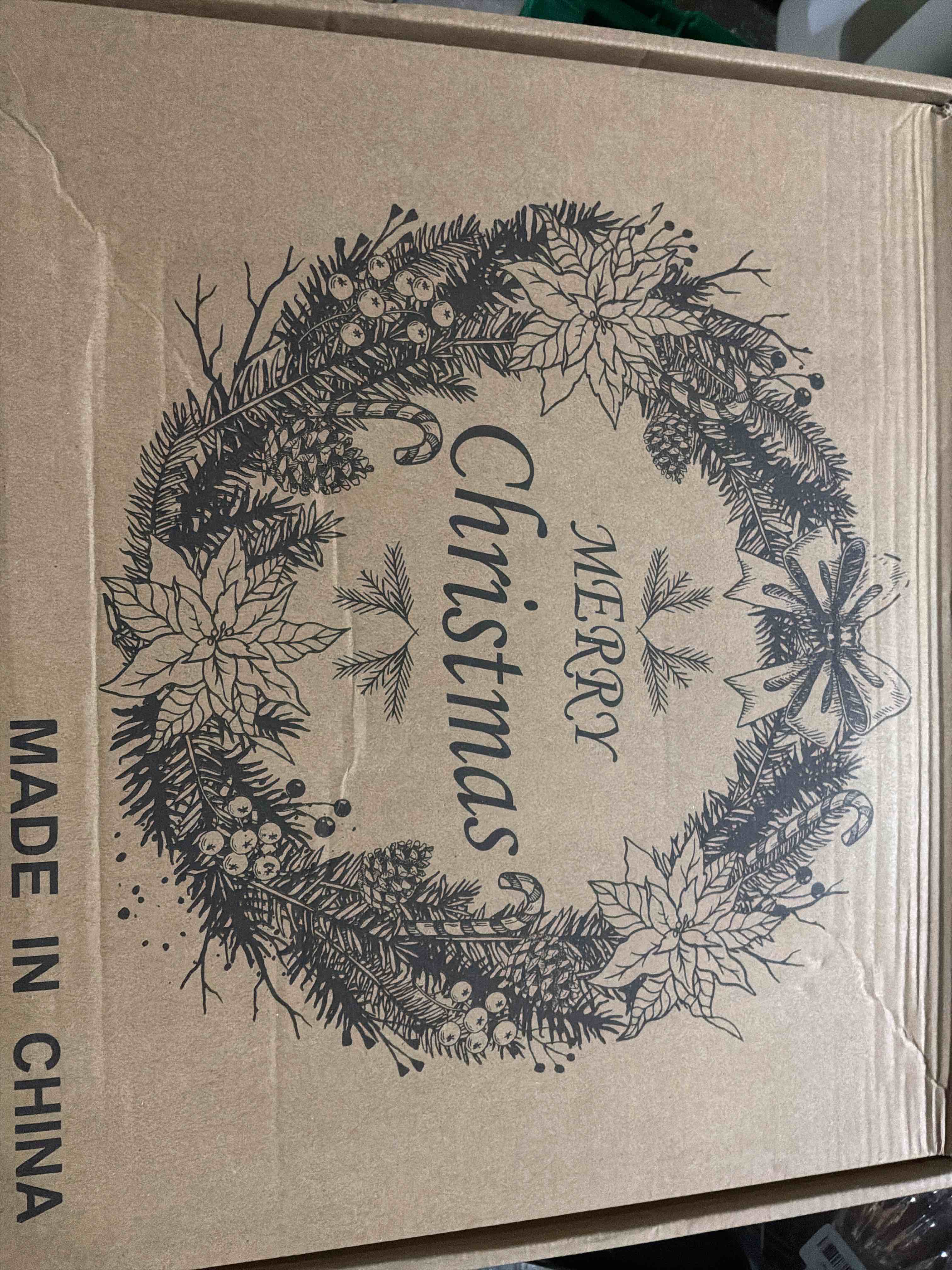 Condition photo showing New/Like New for Christmas Wreath for Front Door, Outdoor Christmas Wreath Flocked with Mixed Decorations, Artificial Holiday Door Wreath with Pinecones, Ball Ornaments and 2 Christmas Bows, 18 inches Luxurious