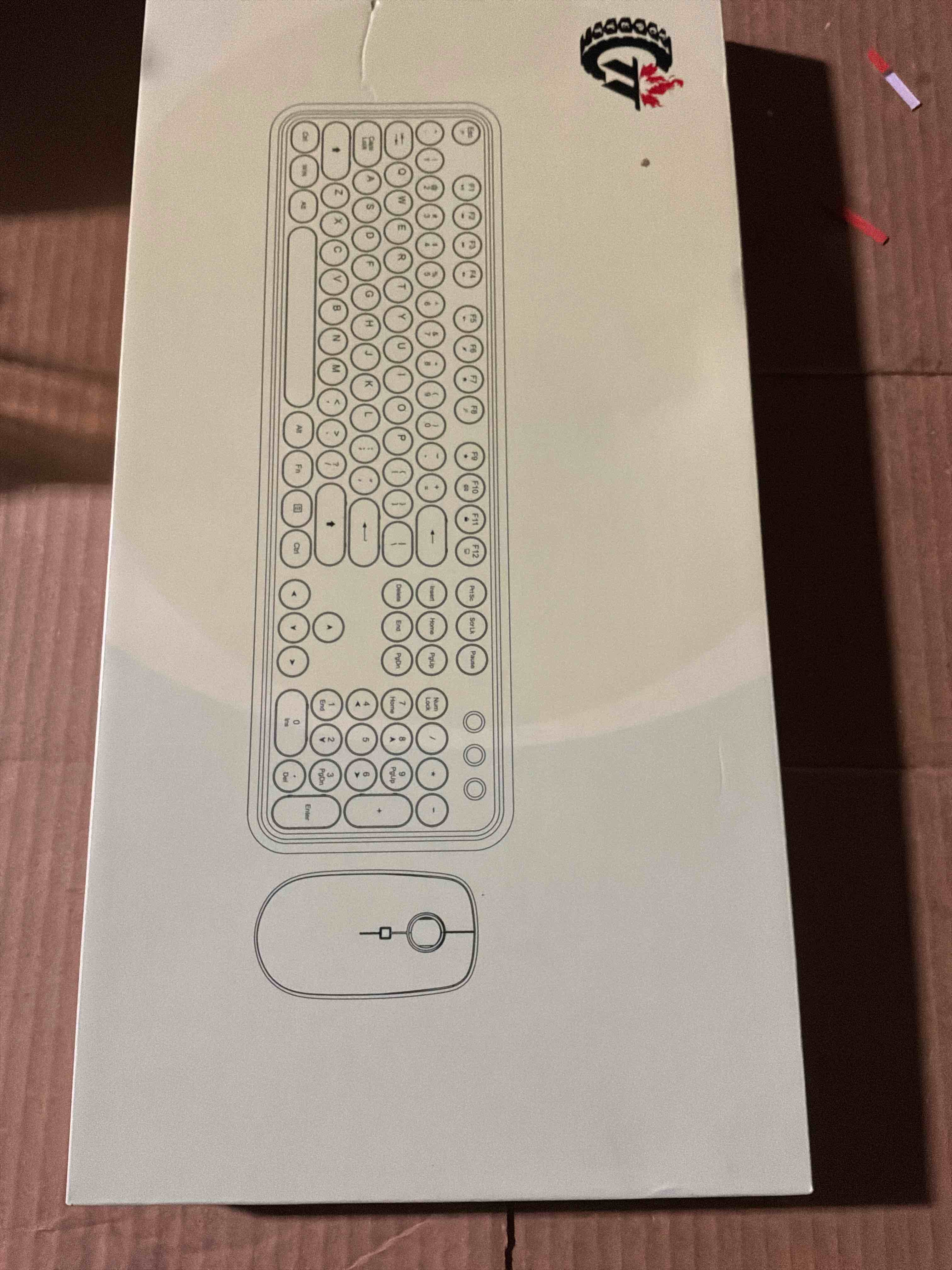 Condition photo showing New/Like New for Wireless Keyboard and Mouse Combo, 104 Round Keys Cute Colorful Keyboard and Mouse with Retro Typewriter for PC/Mac/Laptop/Tablet/Computer/Windows Green Dark Green