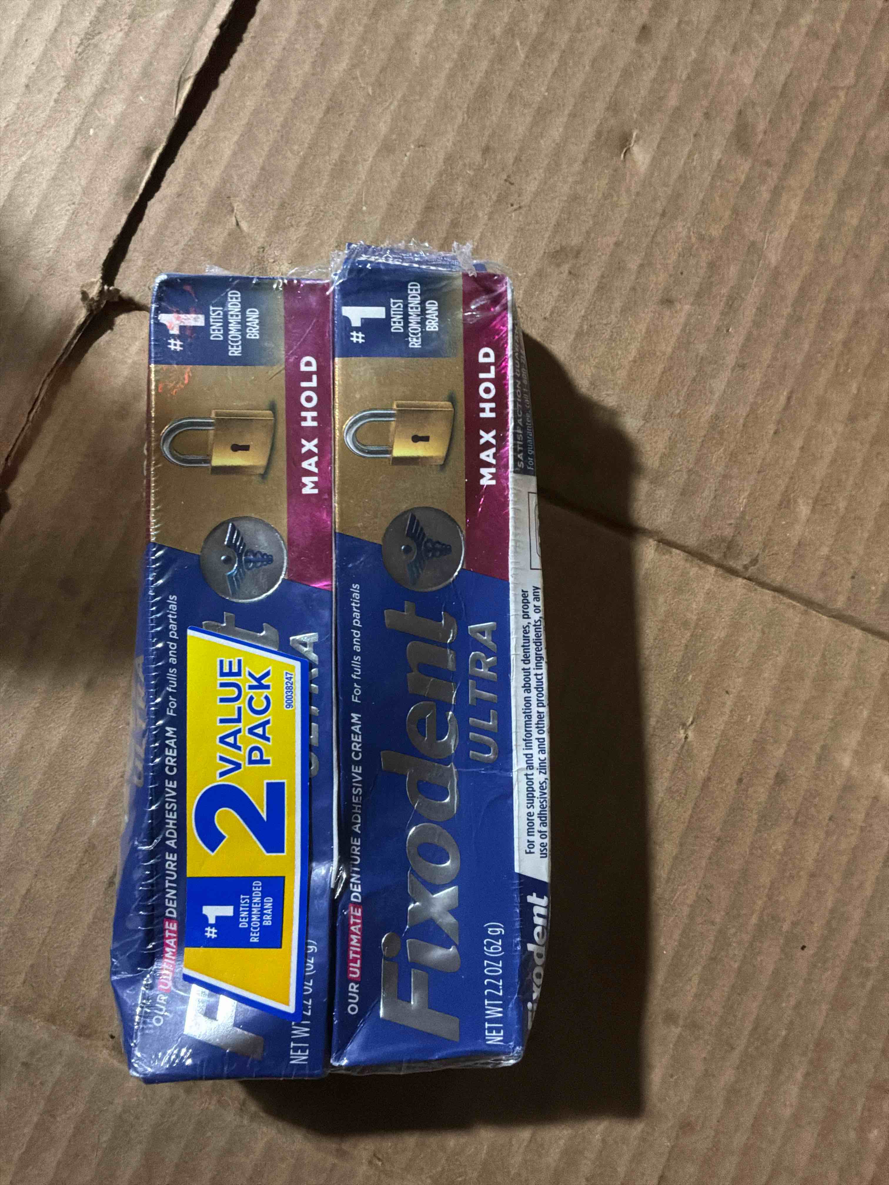 Condition photo showing New/Like New for Fixodent Ultra Max Hold Denture Adhesive, 2.2 Ounce (Pack of 2)