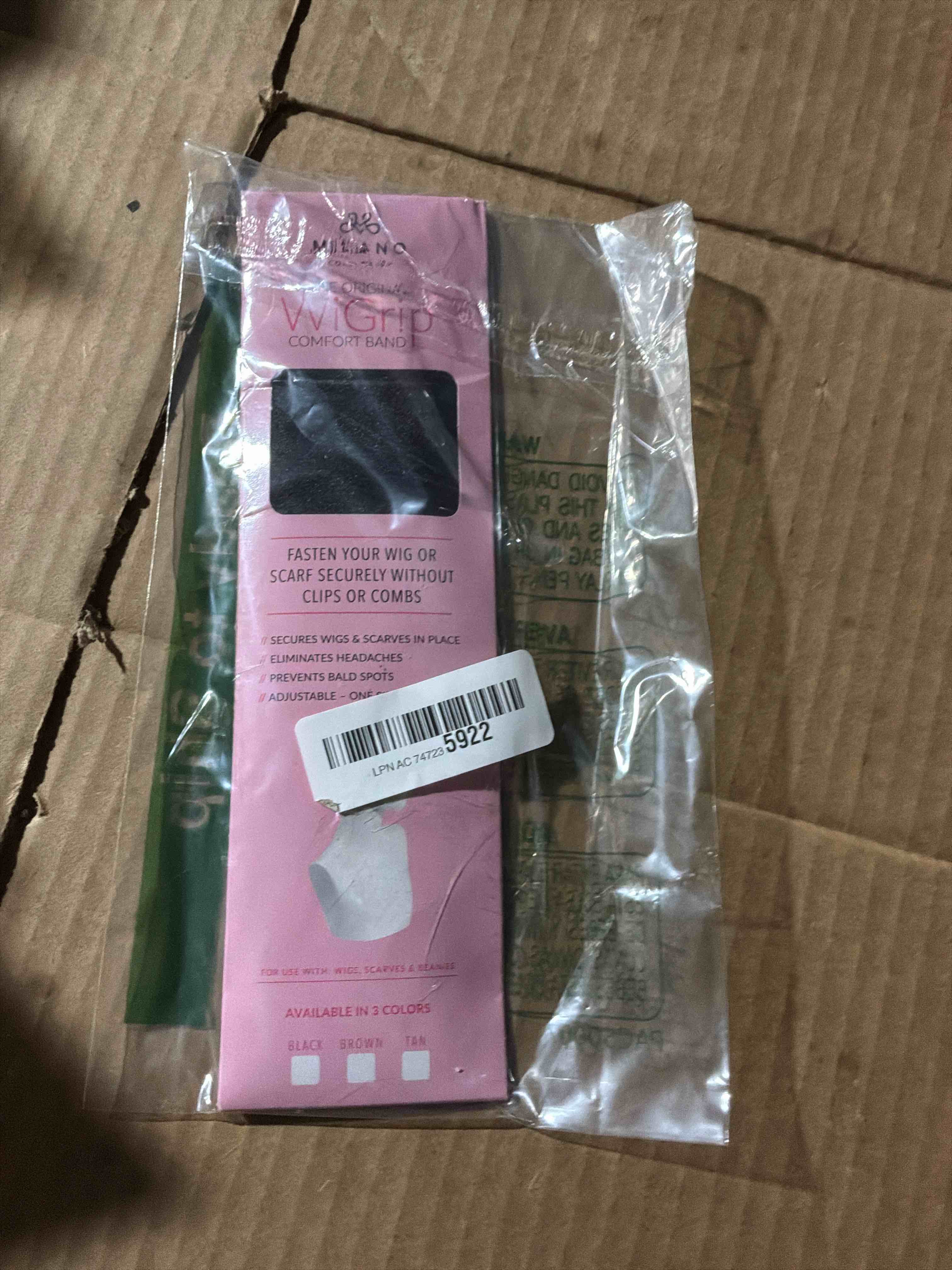 Condition photo showing New/Like New for MILANO COLLECTION WiGrip, The Original Comfort Grip Band, Adjustable Wig Band for Glueless Support, Non-Slip Wig Grip Headbands for Women, Tension-Free, One Size Fits All, Black Black, 1 Pack