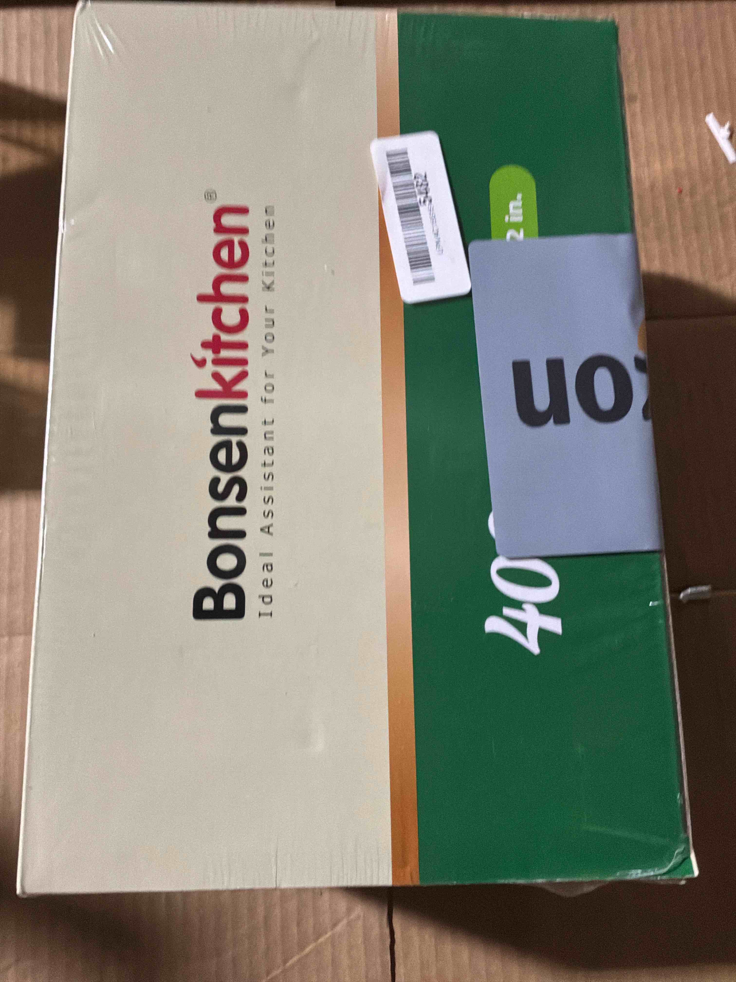 Condition photo showing New/Like New for Bonsenkitchen Vacuum Sealer Bags,400 Quart 8" x 12" Precut Food Sealer Bags, Commercial Grade, BPA Free, Heavy Duty, Customized Size Vacuum Bags for Vac Storage, Meal Prep or Sous Vide Cooking, VB14