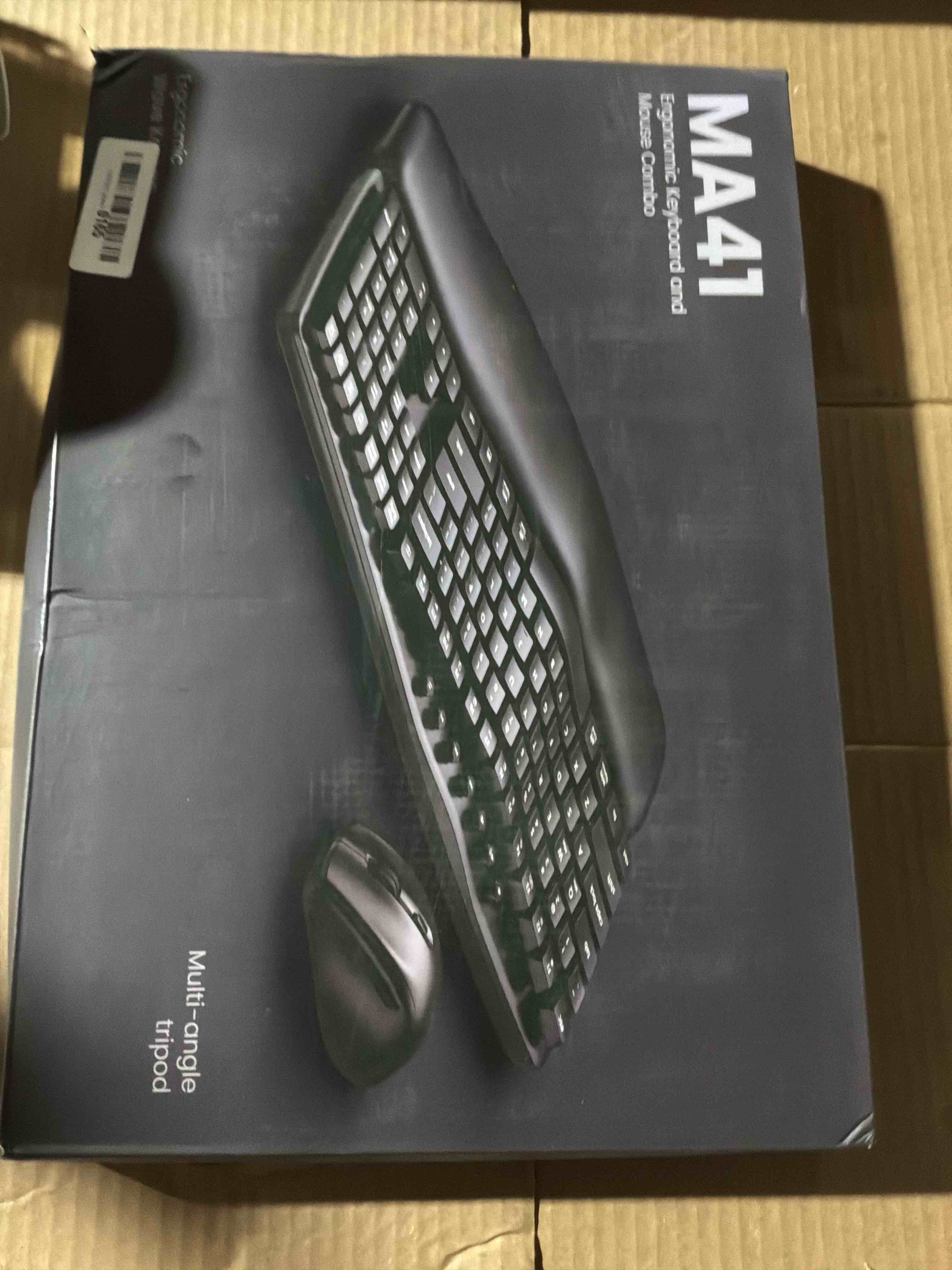 Condition photo showing New/Like New for Ergonomic Wireless Keyboard and Mouse Combo, 30dB Quiet Full Size Keyboard Set with Wave Keys & Soft Palm Rest, Dual-System Switch for Windows/Mac, Ideal for Business Teams Home Office—Sablute Black