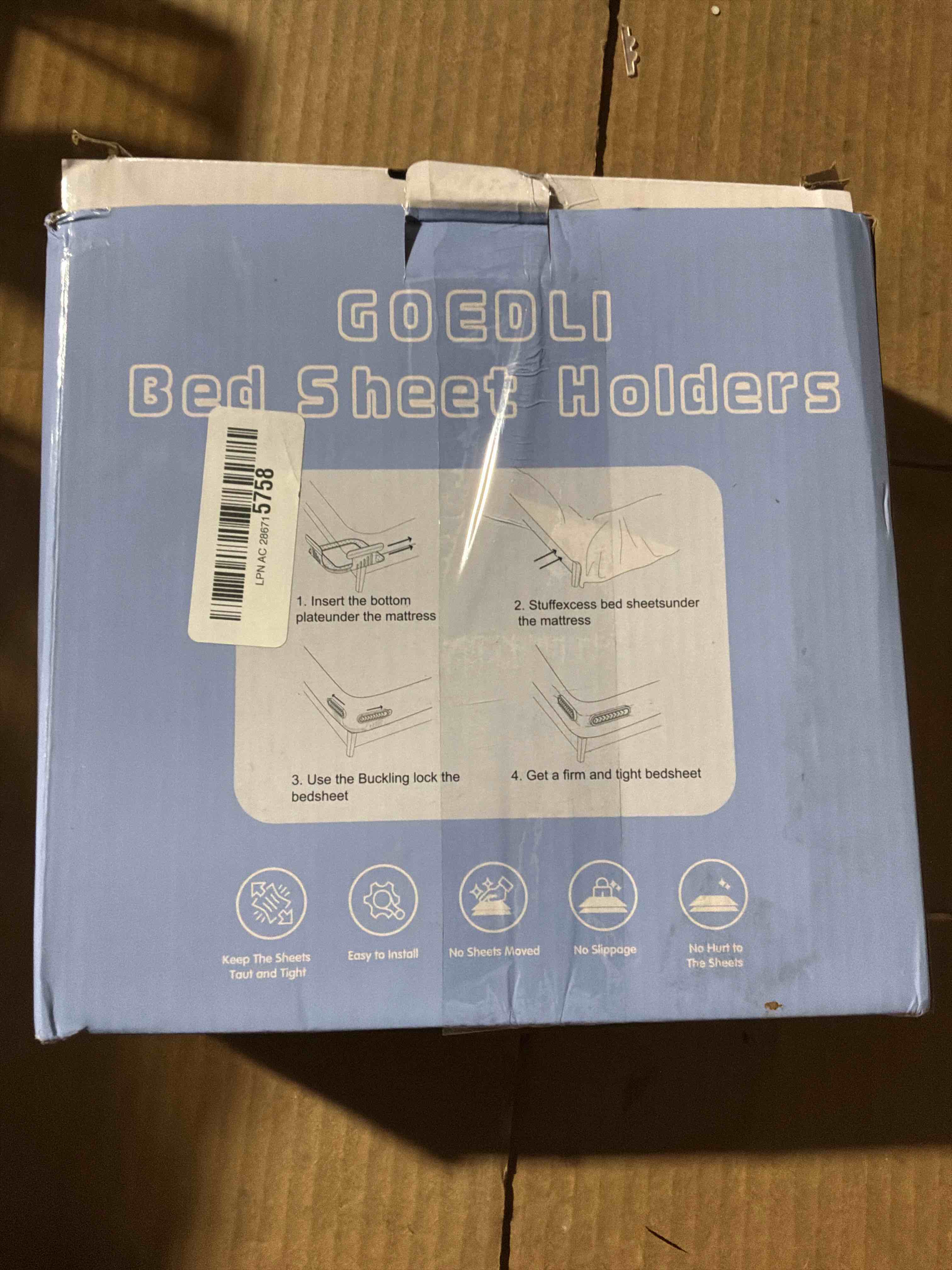 Condition photo showing New/Like New for Lock Sheet Holders - No More Loose Sheets, Secure Bed Sheets, 4Pcs Fits All Kinds of Sheets and Mattress Sizes, ABS Material with High Flexibility, Easy One-Time Installation (Gray)