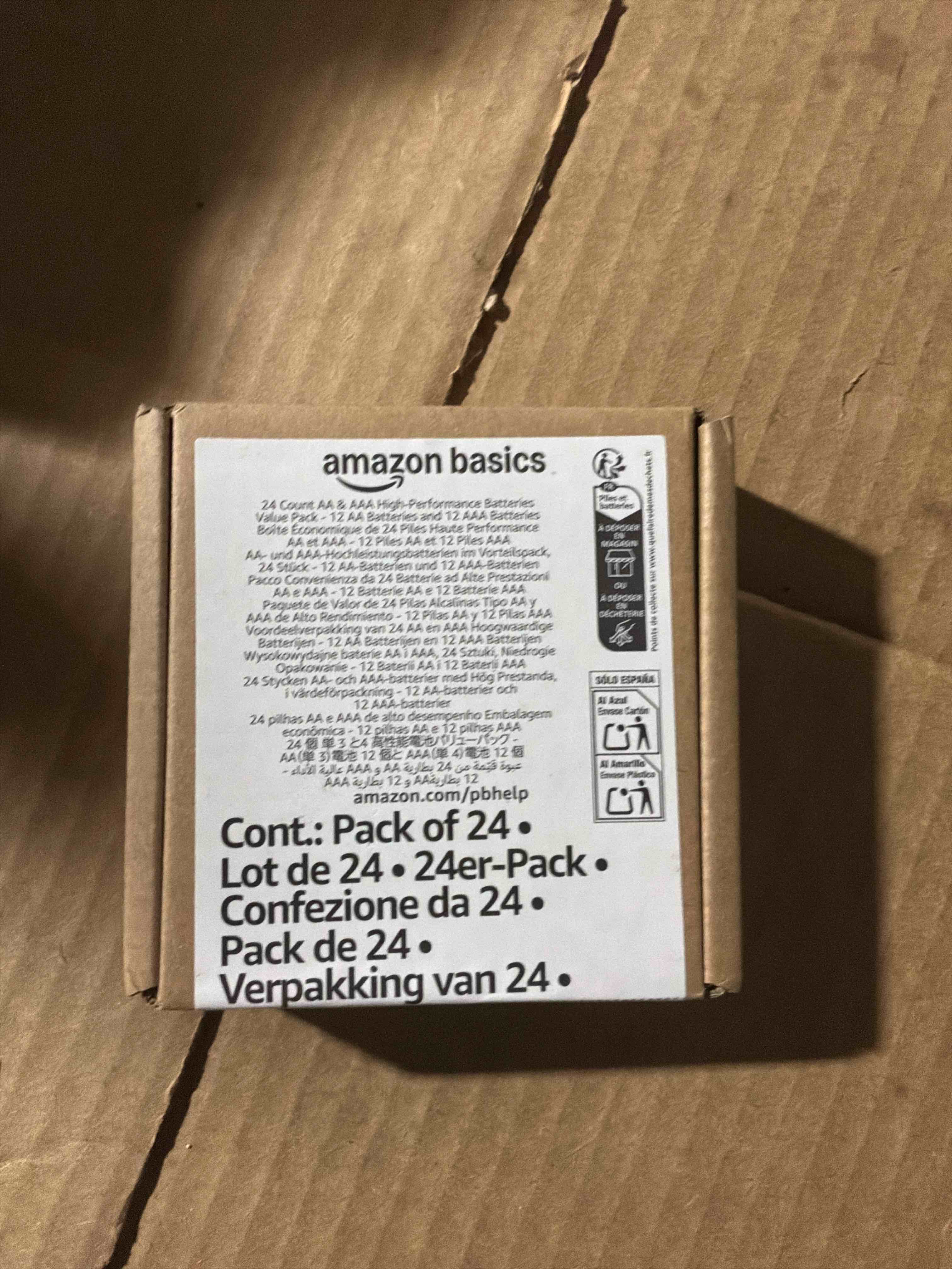 Condition photo showing New/Like New for Amazon Basics 24-Count AA & AAA High-Performance Alkaline Batteries Value Pack, 12 AA and 12 AAA Batteries for Storage 24 Count (Pack of 1)