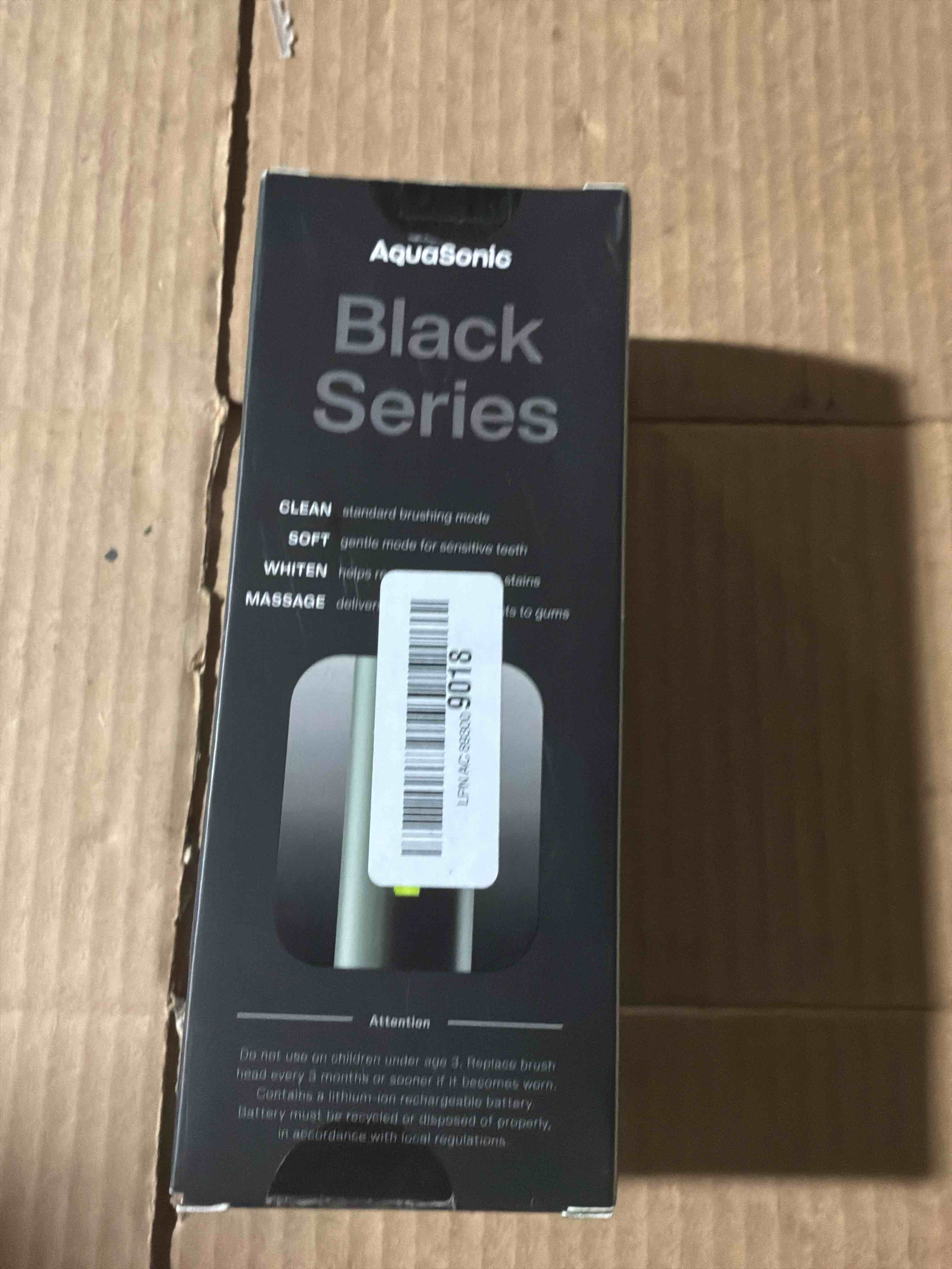 Condition photo showing New/Like New for Aquasonic Black Series Ultra Whitening Toothbrush – ADA Accepted Electric Toothbrush- 8 Brush Heads & Travel Case – 40,000 VPM Electric Motor & Wireless Charging - 4 Modes w Smart Timer 1 Count (Pack of 1)