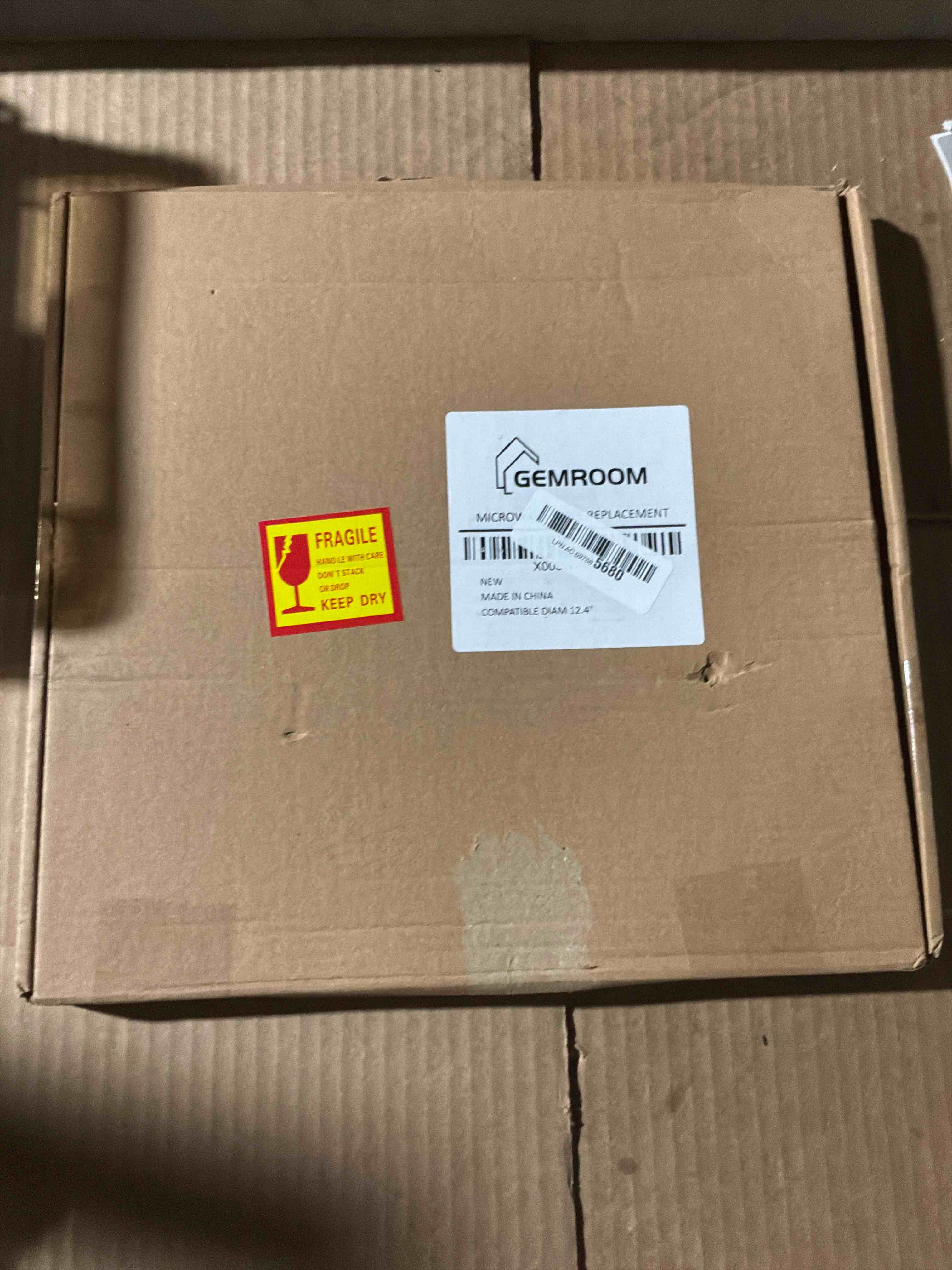 Condition photo showing New/Like New for 12.4 inch microwave glass turntable for 12570000008334 Panasonic microwave glass plate Compatible with FFMV1645 series Frigidaire Microwave and 12 3/8 JES1145 series GE microwave plate WB48X30612 12.4" Small Coupler Hole