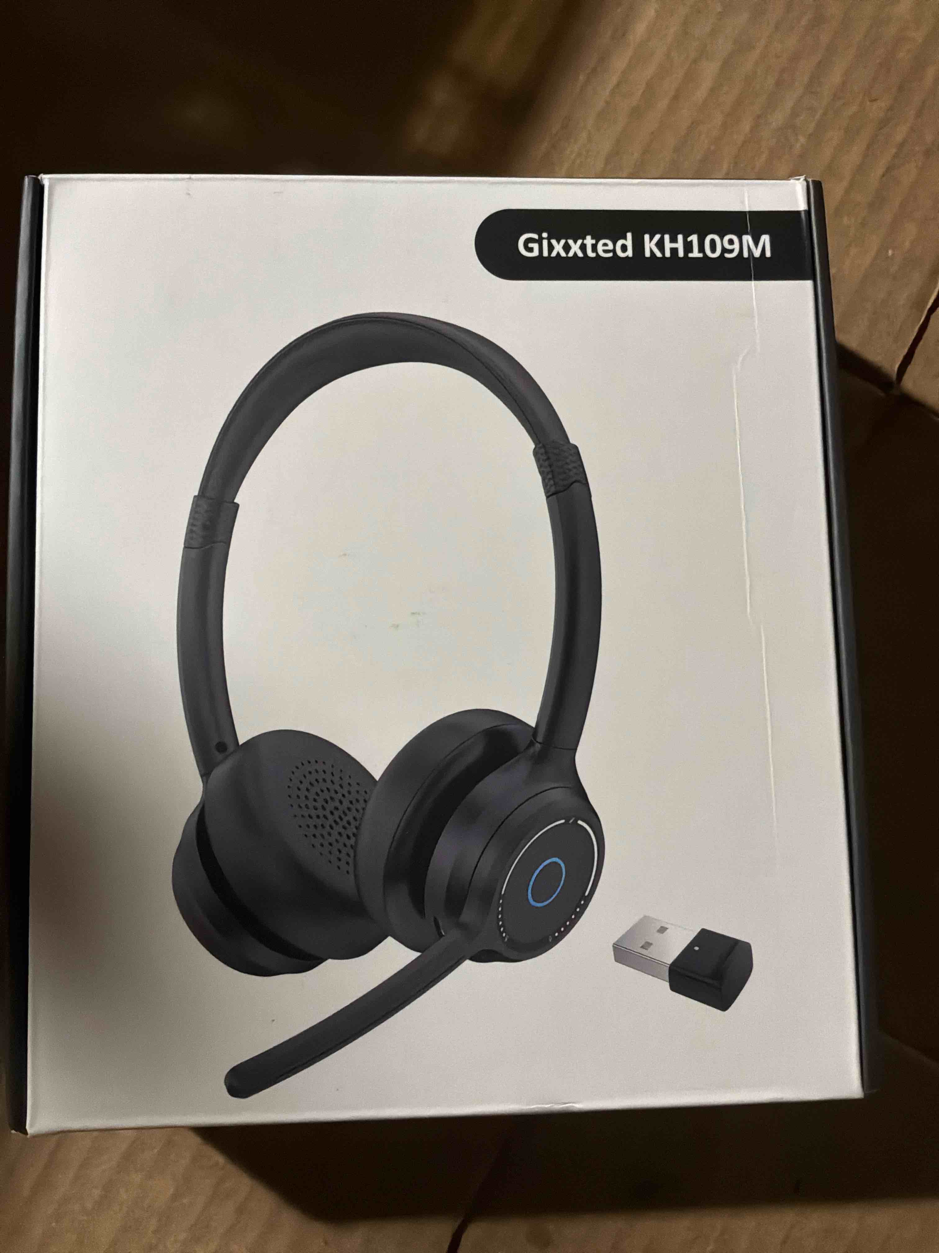 Condition photo showing New/Like New for (2026 Upgraded) Wireless Headset with Mic for Work, Bluetooth Headset with Noise Canceling Microphone, Wireless Headphones with Mic and USB Dongle and Mute, Fit for Computer/PC/Teams Black