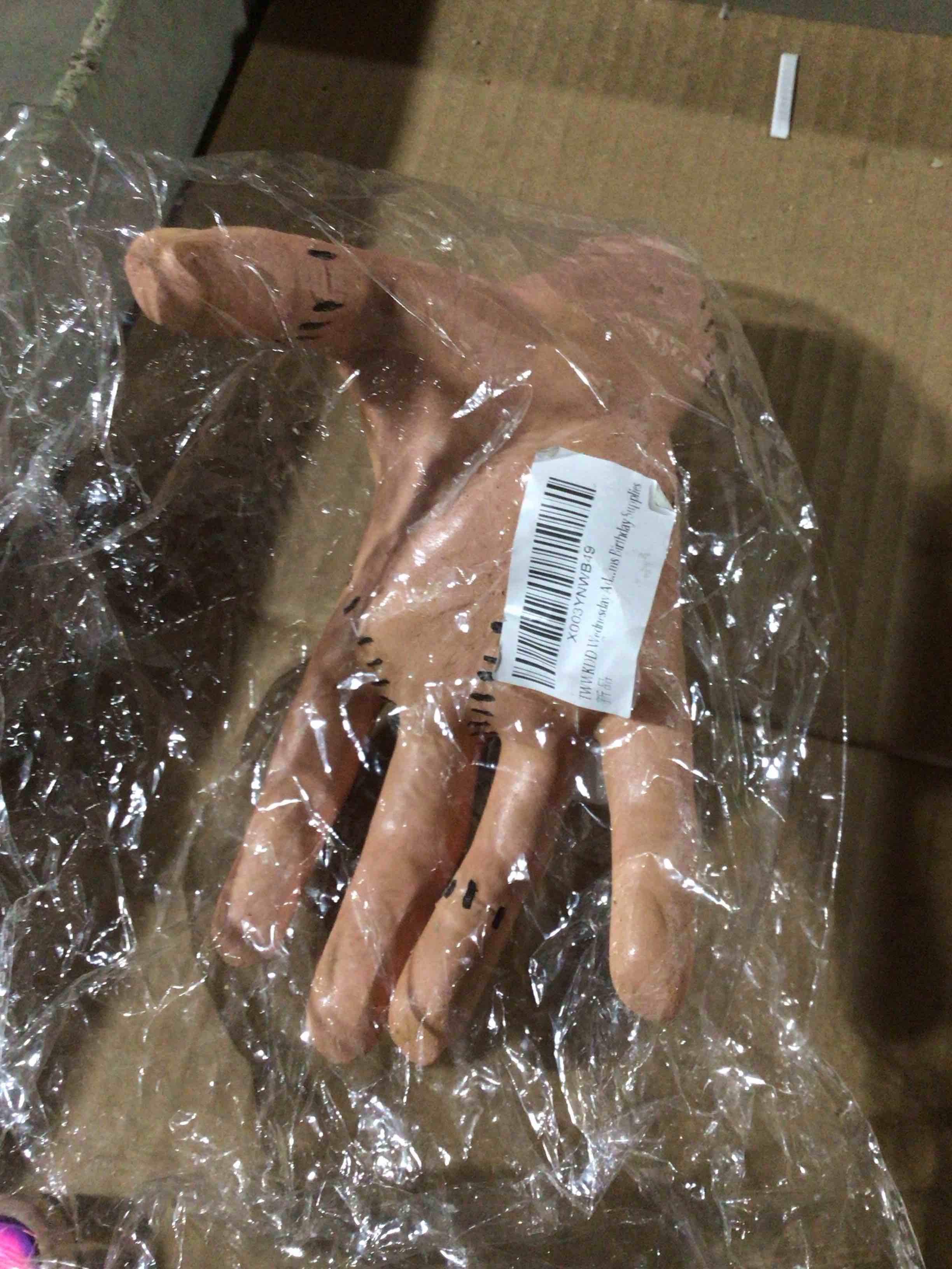 Condition photo showing New/Like New for Wednesday Addams Family Hand Props, Halloween Cosplay Hand by Addams Family, Cosplay Hand Scary Props Decorations Gift for Family