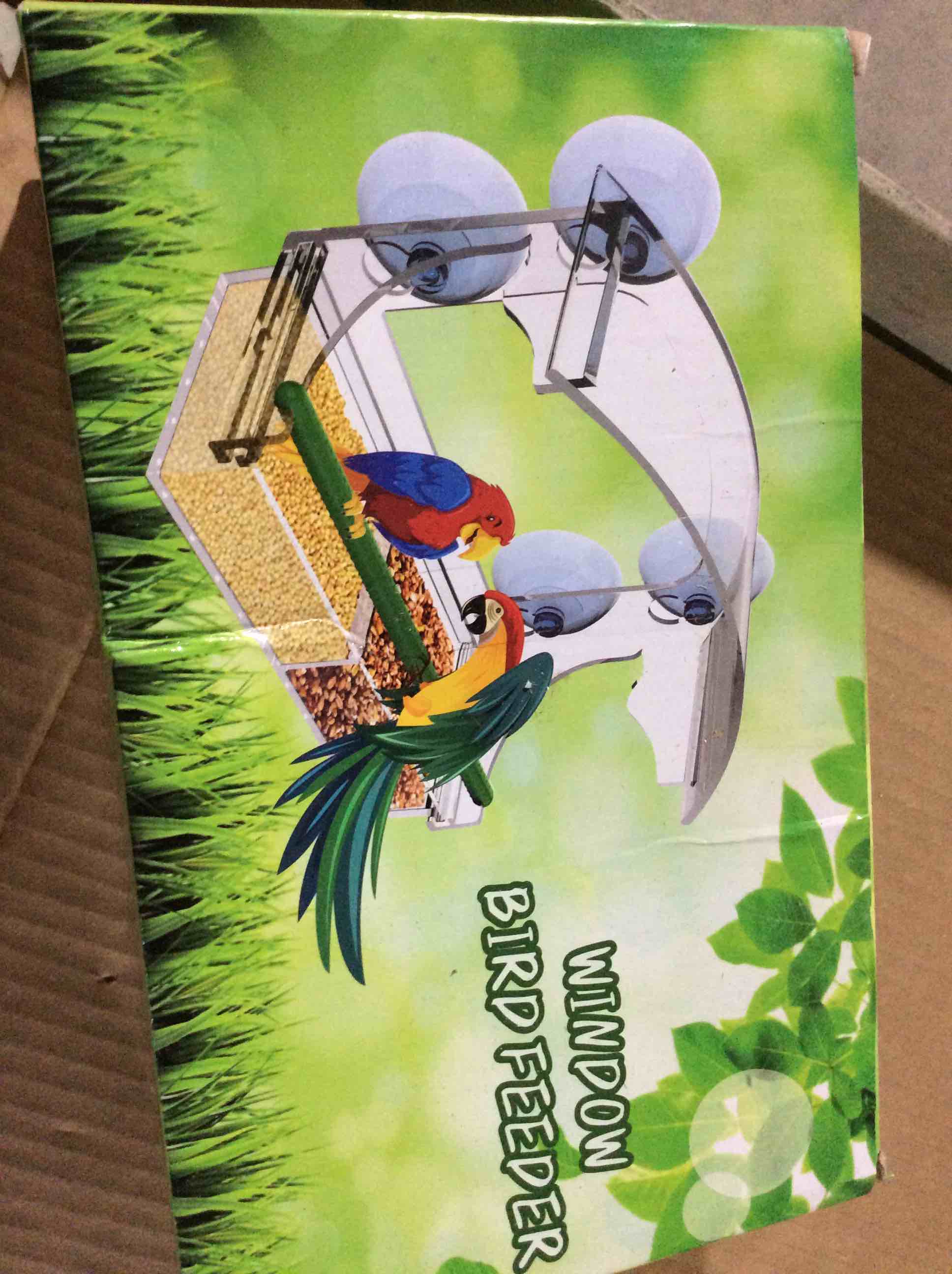 Condition photo showing New/Like New for Window Bird Feeder with 4 Strong Suction Cups, Ewinvos Clear Window Bird Feeder for Outside, Acrylic Bird House for Window, Large Outdoor Bird Feeders, Wild Bird Watching Gift, Garden Décor