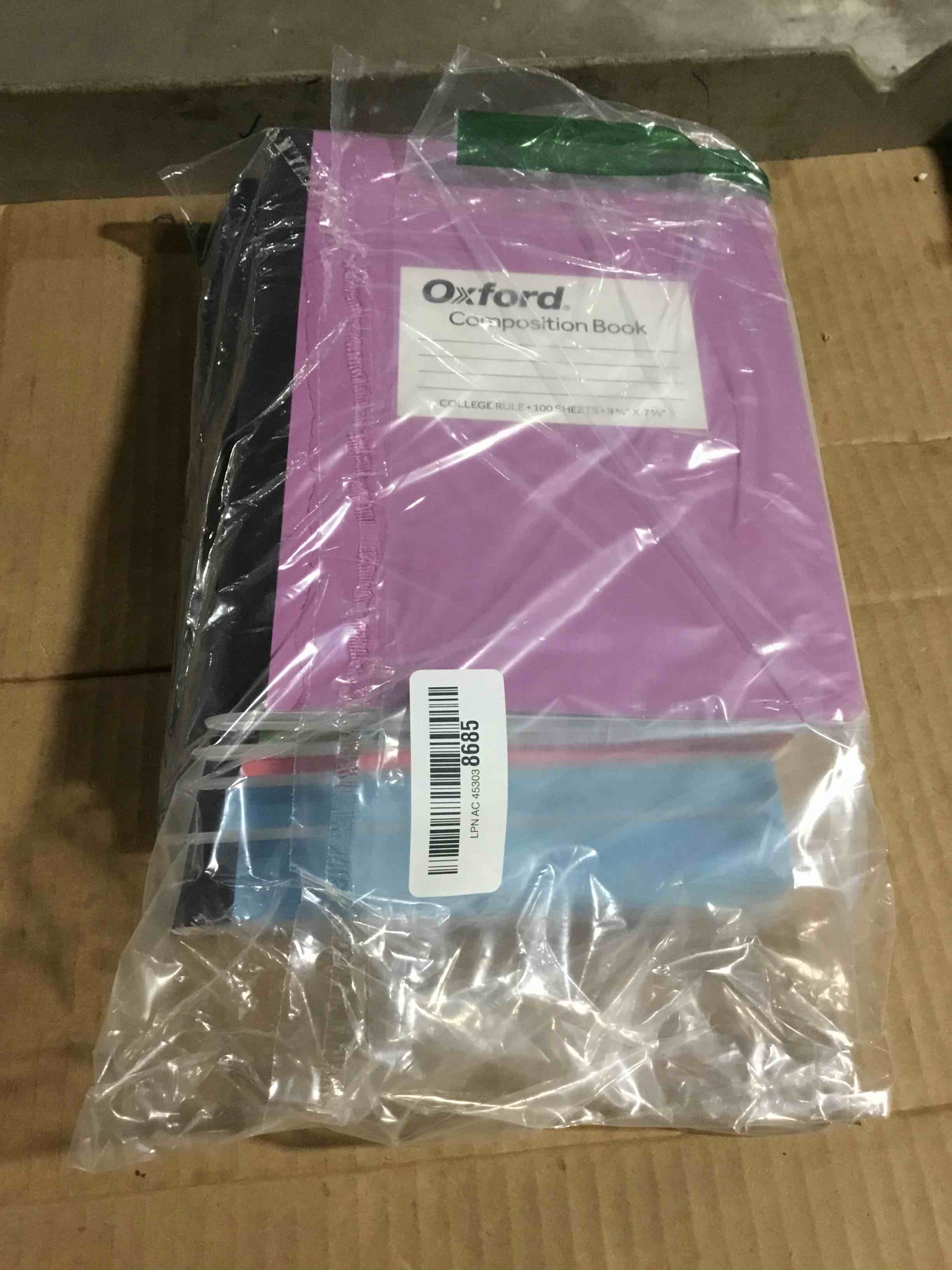 Condition photo showing Good Condition for Oxford Composition Notebooks, 6 Pack, Cover Colors Vary, College Ruled Paper, 9-3/4 x 7-1/2 Inch School Journals, Assorted Pastel Covers, 100 Sheets, per Book (63760)