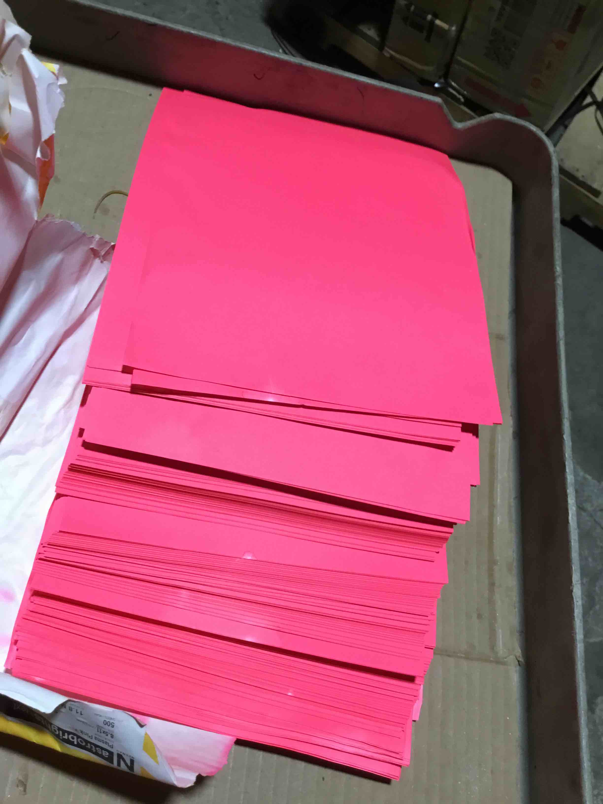 Condition photo showing As Is for Astrobrights Color Paper, 24 lb Bond Weight, 8.5 x 11, Plasma Pink, 500/Ream