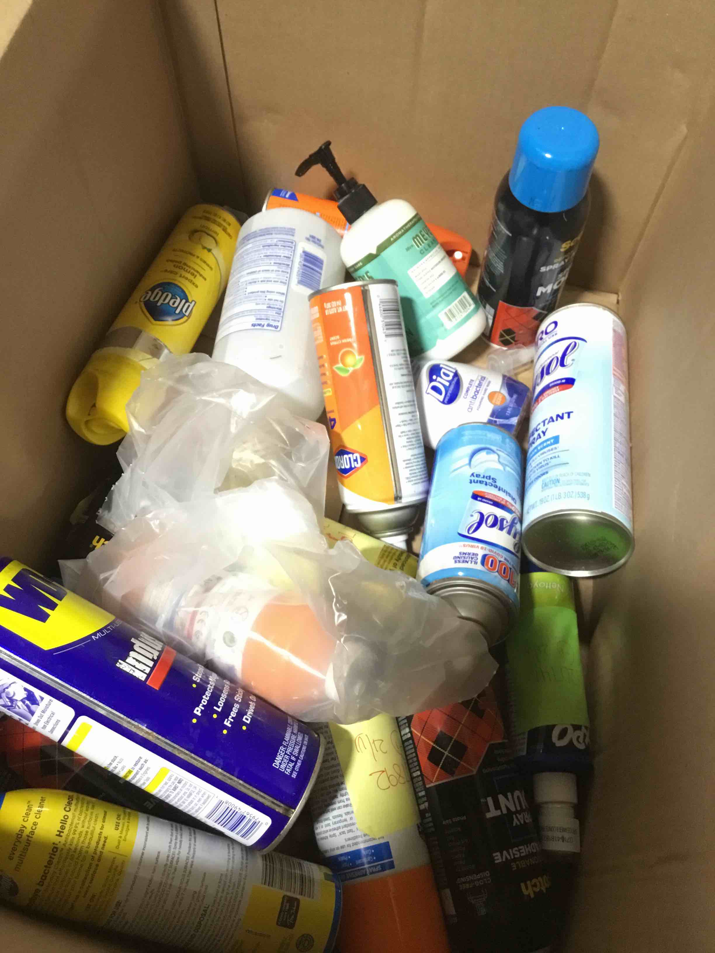 assorted cleaning products