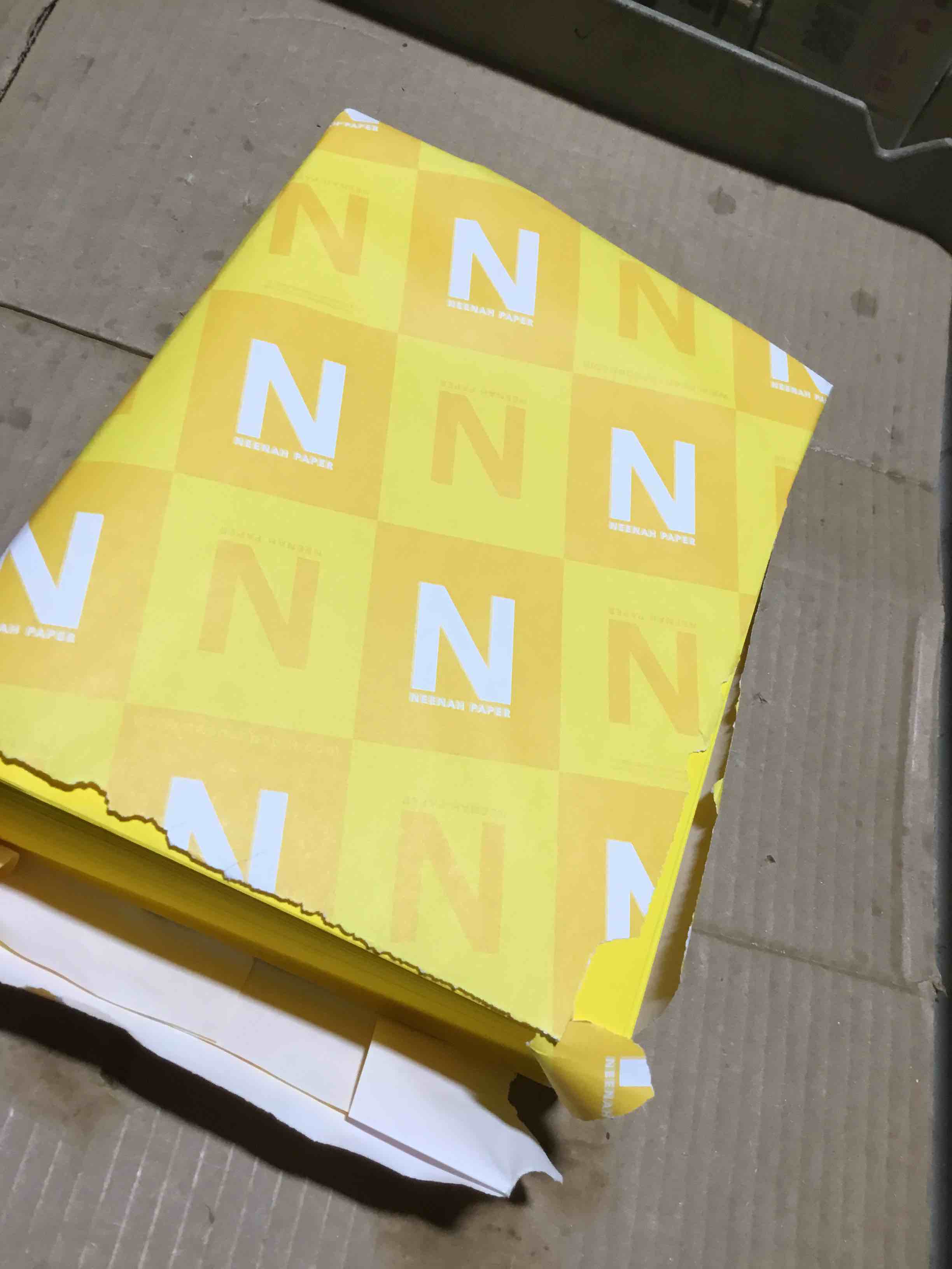 Condition photo showing Good Condition for Neenah Wausau Paper 22531 Astrobrights Color Paper, 8.5” x 11”, 24 lb / 89 GSM, Solar Yellow, 500 Sheets