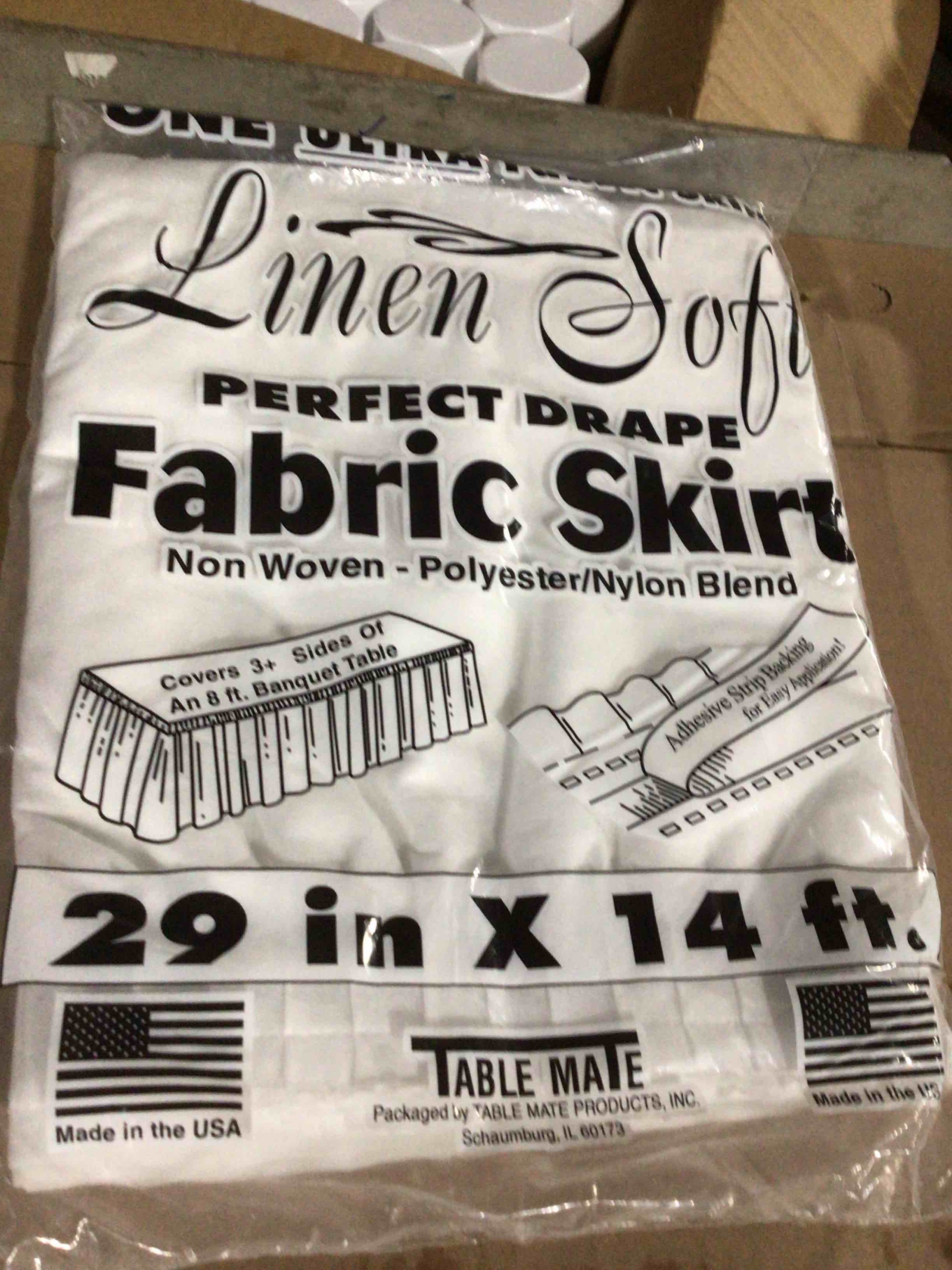 Condition photo showing Good Condition for Tablemate Table Set Linen-Like Table Skirting  29  x 14ft  White