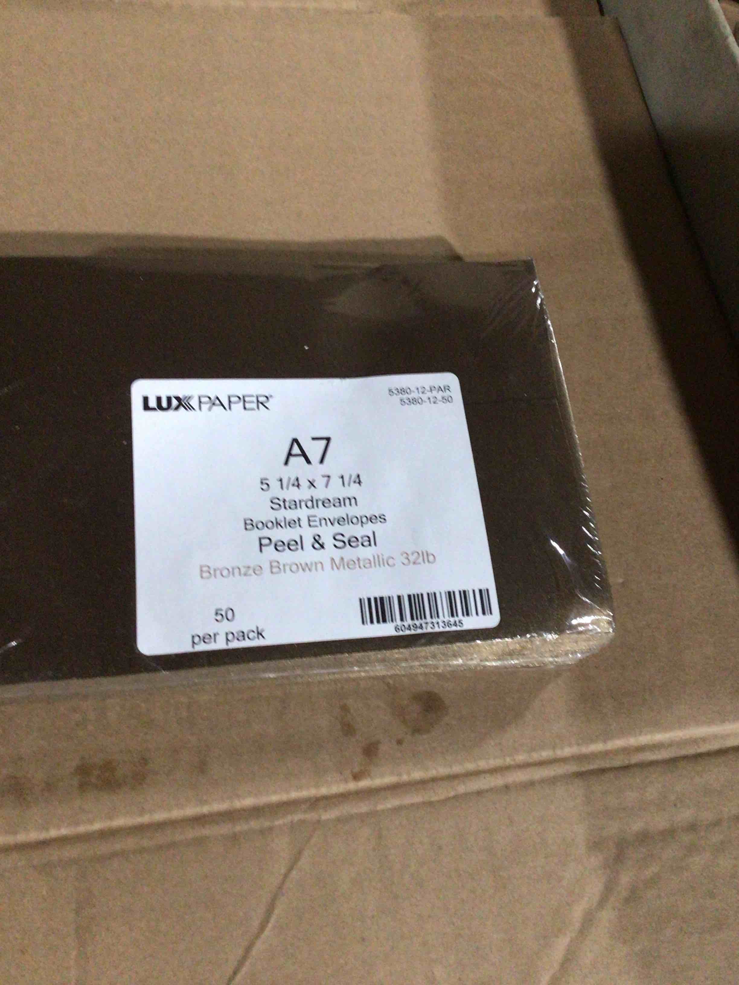 Condition photo showing Good Condition for LUXPaper A7 Invitation Envelopes  5 1/4 x 7 1/4  Bronze Metallic  50/Pack