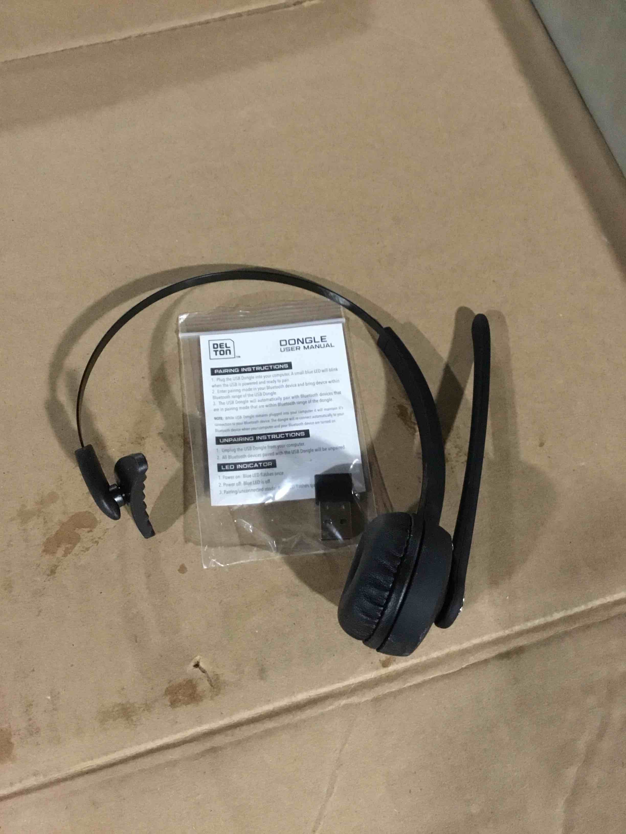 Condition photo showing Good Condition for Delton Wireless Noise-Canceling Mono Headset Over-the-Head Black DBTHEAD10XBTDL