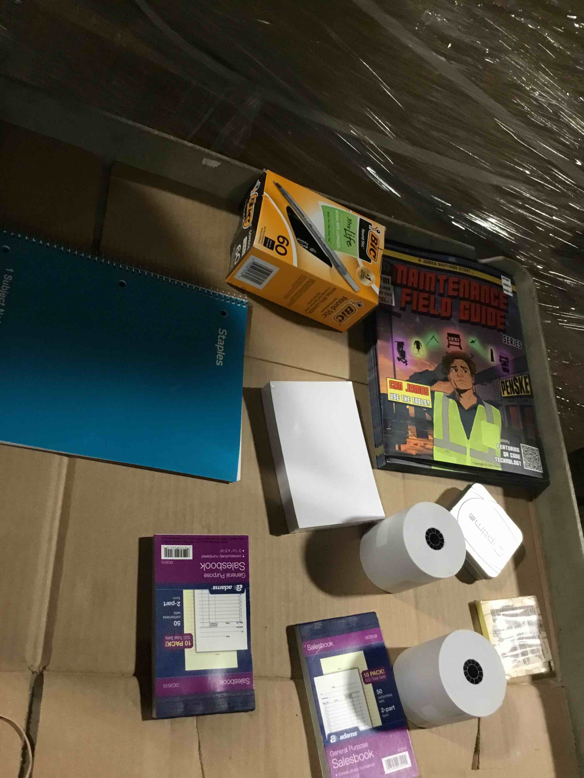 Box Of Assorted Office Products 