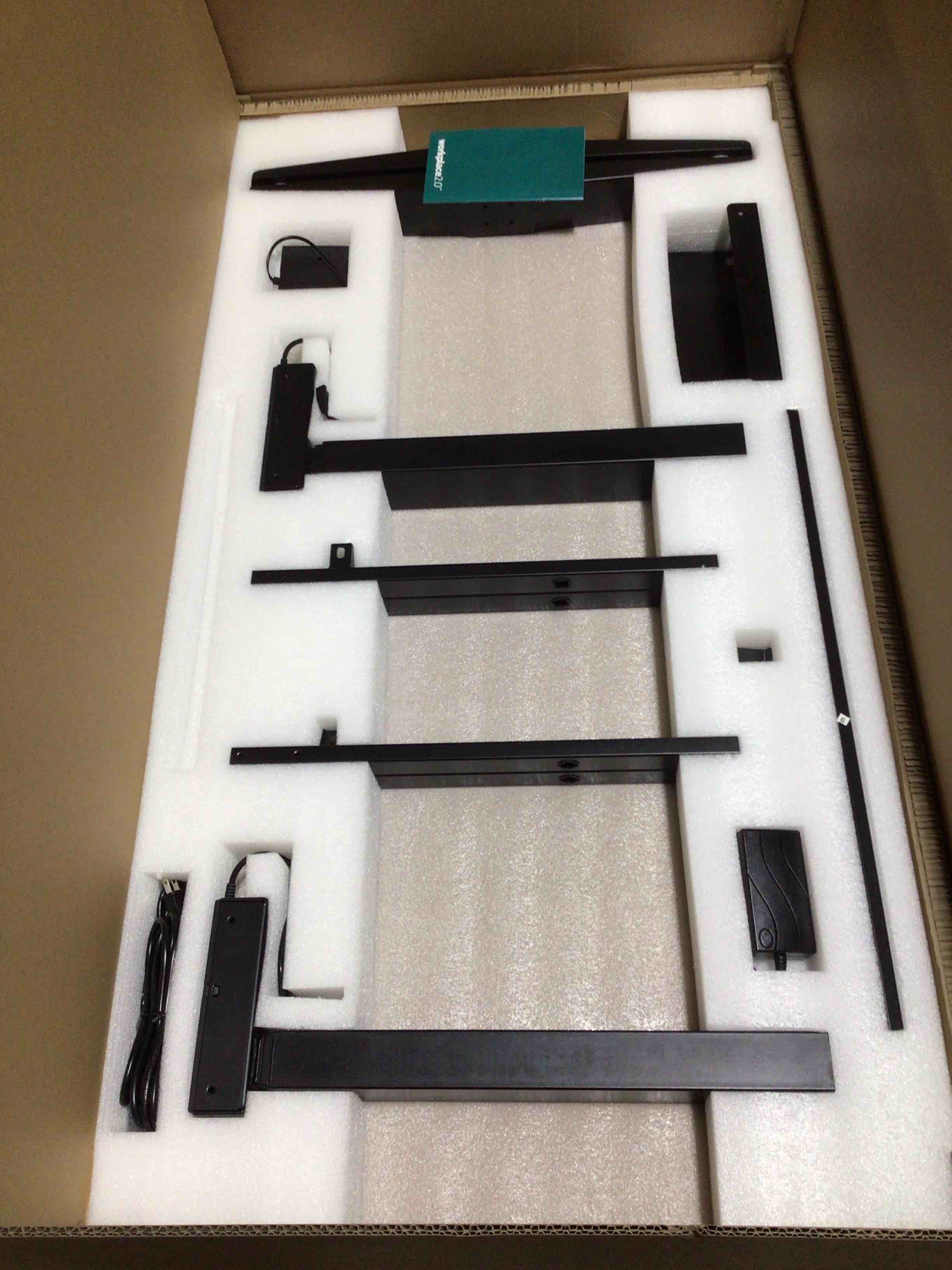 Condition photo showing New/Like New for Workplace 2.0 55"W Electric Rectangular Adjustable Standing Desk with Micro Movements, Espresso (WP63152)