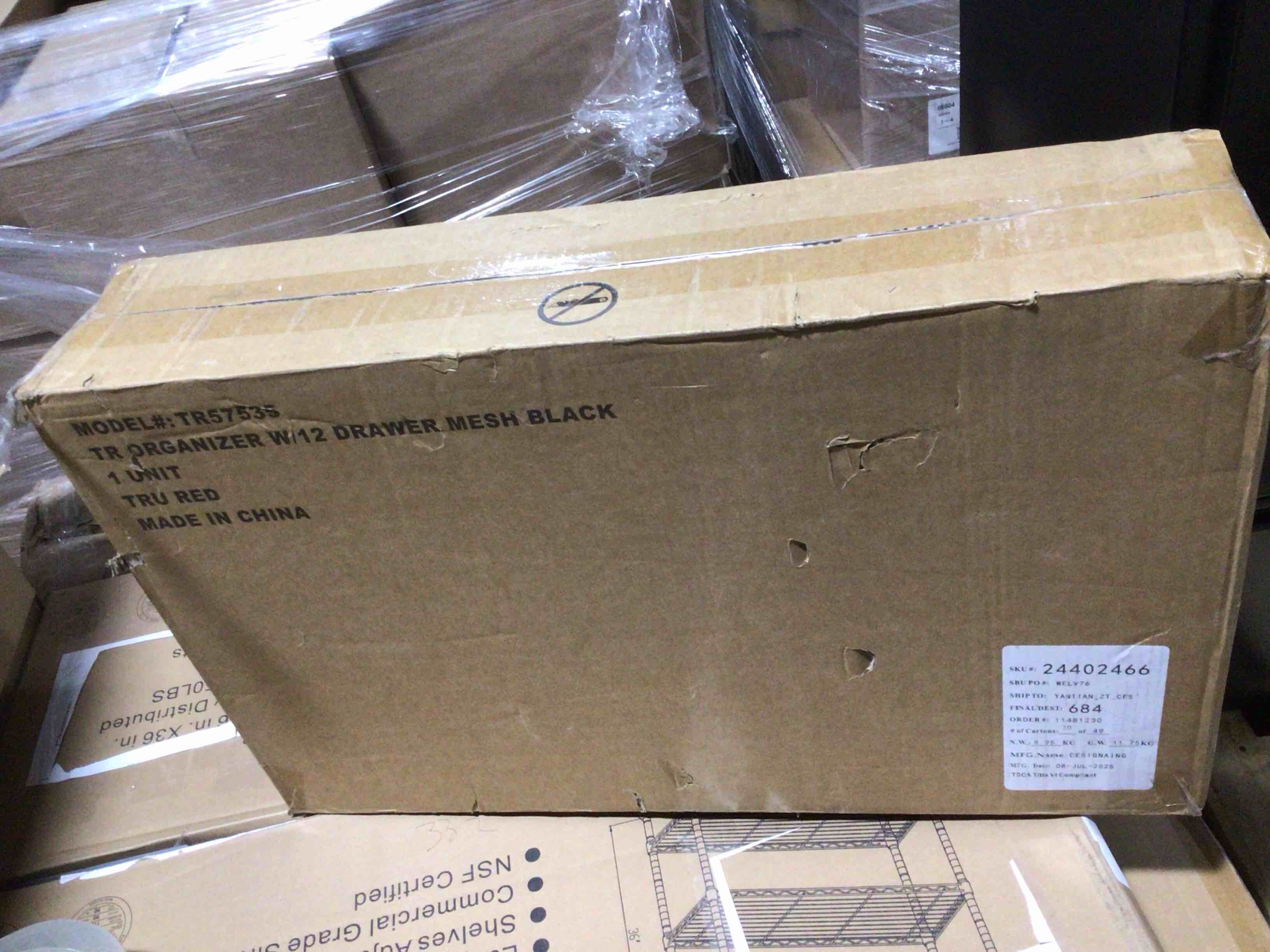 Condition photo showing New/Like New for TRU RED™ 12-Compartment Metal Mesh File Organizer, Matte Black (TR57535)