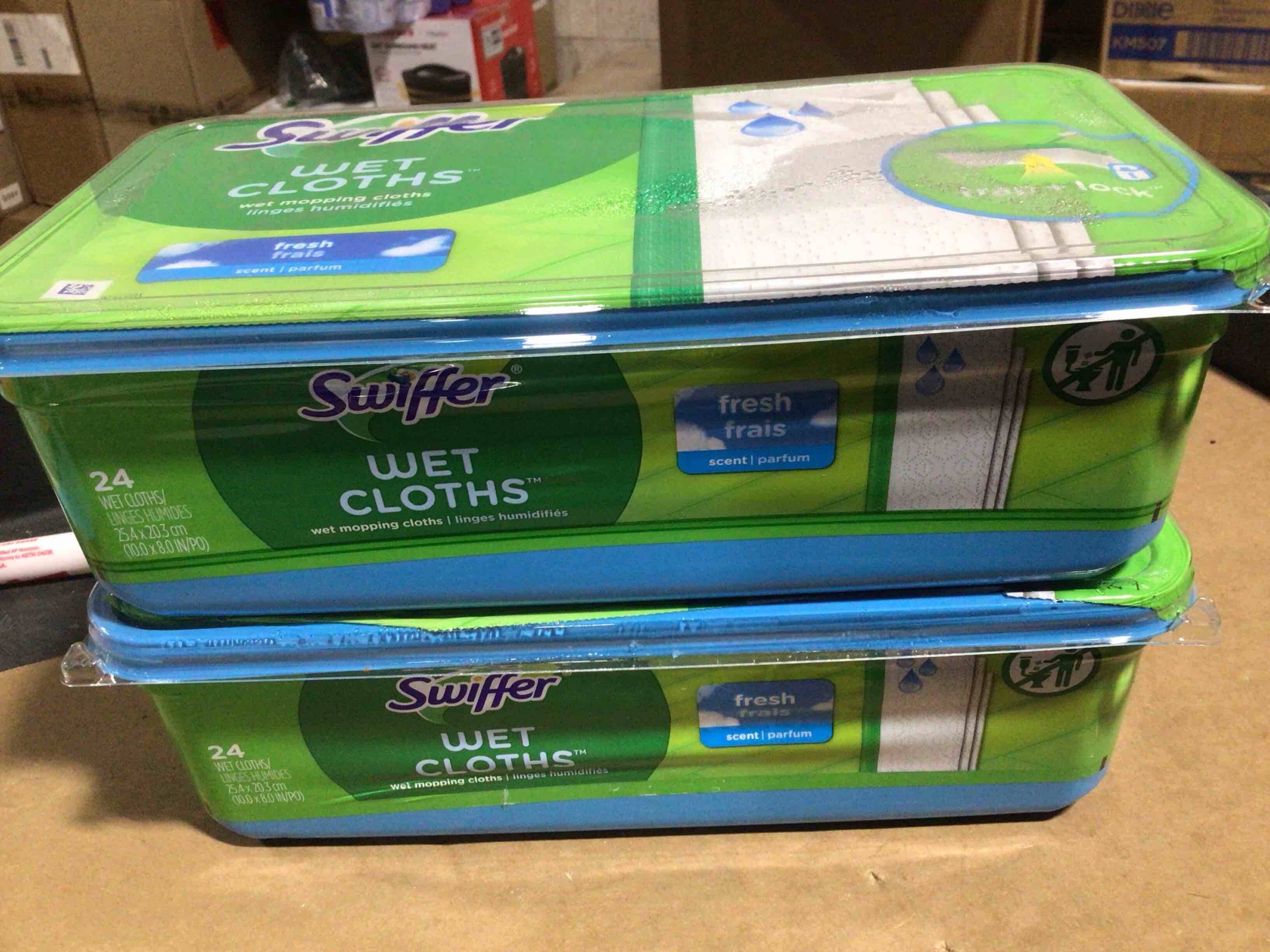 Condition photo showing Good Condition for Pack of 2 Swiffer Sweep + Mop  Wet Pads Refill  Floor Cleaner  Cleaning Cloths  Fresh  24ct