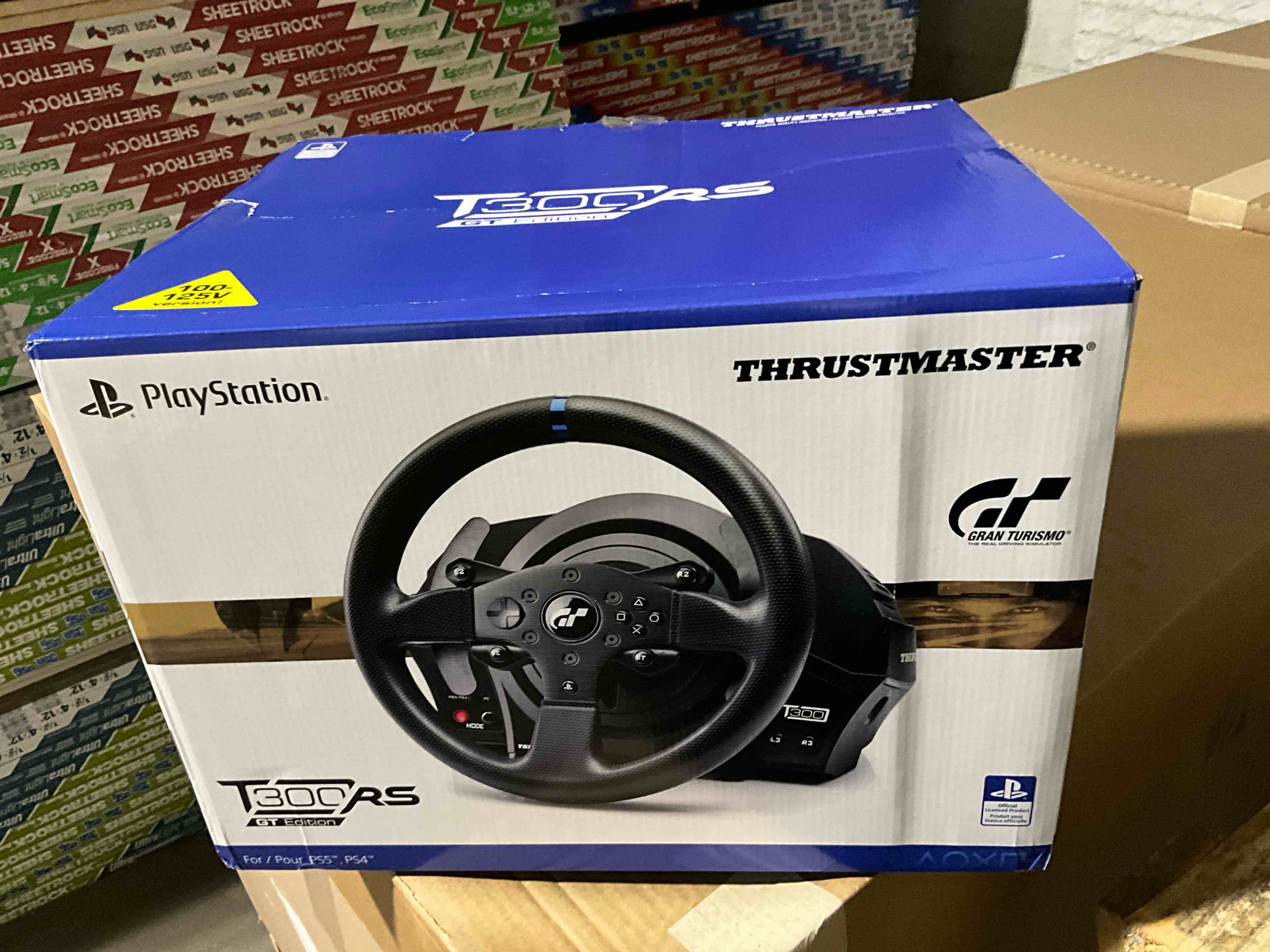 Condition photo showing New/Like New for Thrustmaster - T300RS GT Racing Wheel and 3 Pedals for PlayStation 4, PlayStation 5, PC - Black