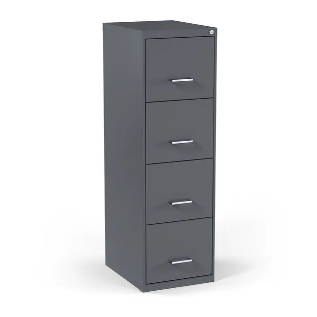 Staples 4-Drawer Vertical File Cabinet Charcoal Letter 18  D (52148) 16255/52148