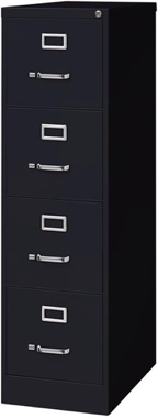 Staples 4 Drawer Vertical File Cabinet Metal Black Letter Size 26.5 D 495795