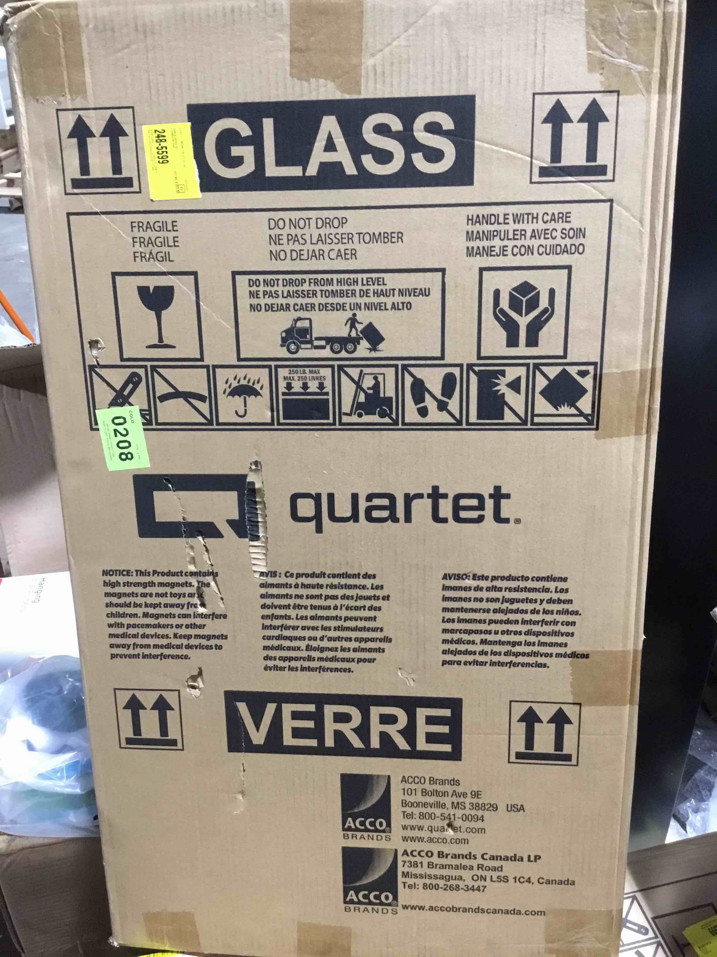 Condition photo showing New/Like New for Quartet Infinity Glass Cubicle Board  30  x 18   Magnetic Dry-Erase  White