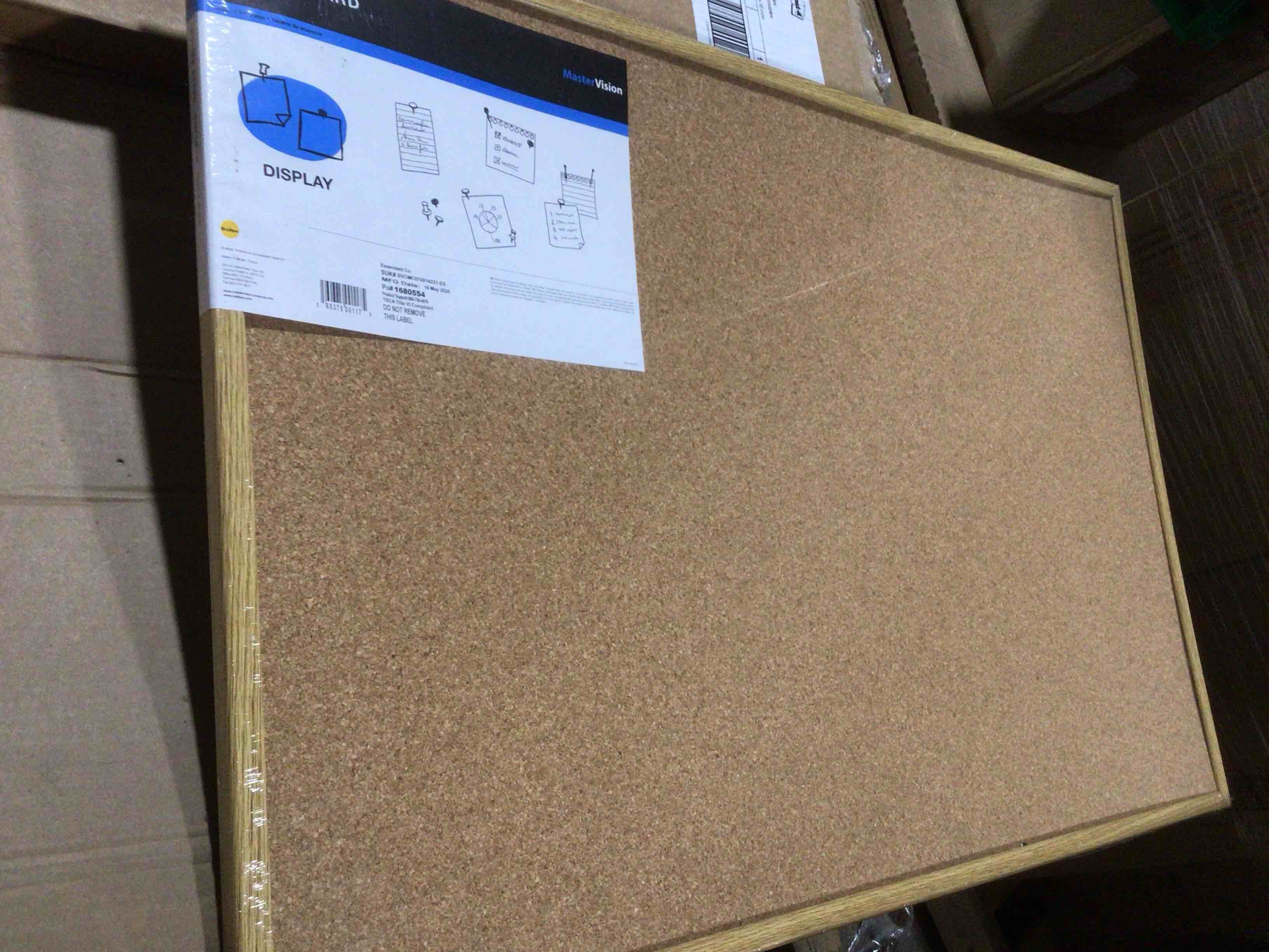 Condition photo showing New/Like New for Value Cork Bulletin Board with Oak Frame  24 x 36  Natural