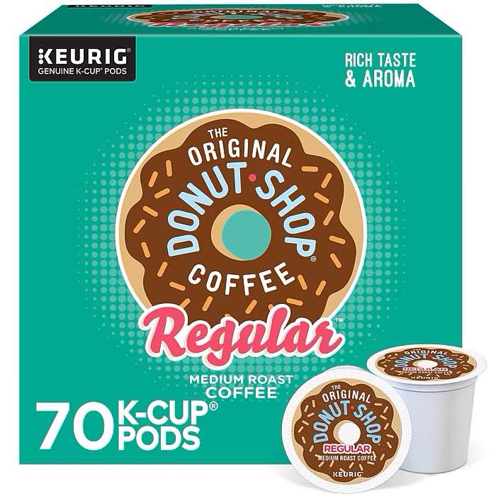 70/box the original donut shop regular coffee keurig k-cup pods medium roast (371114)
