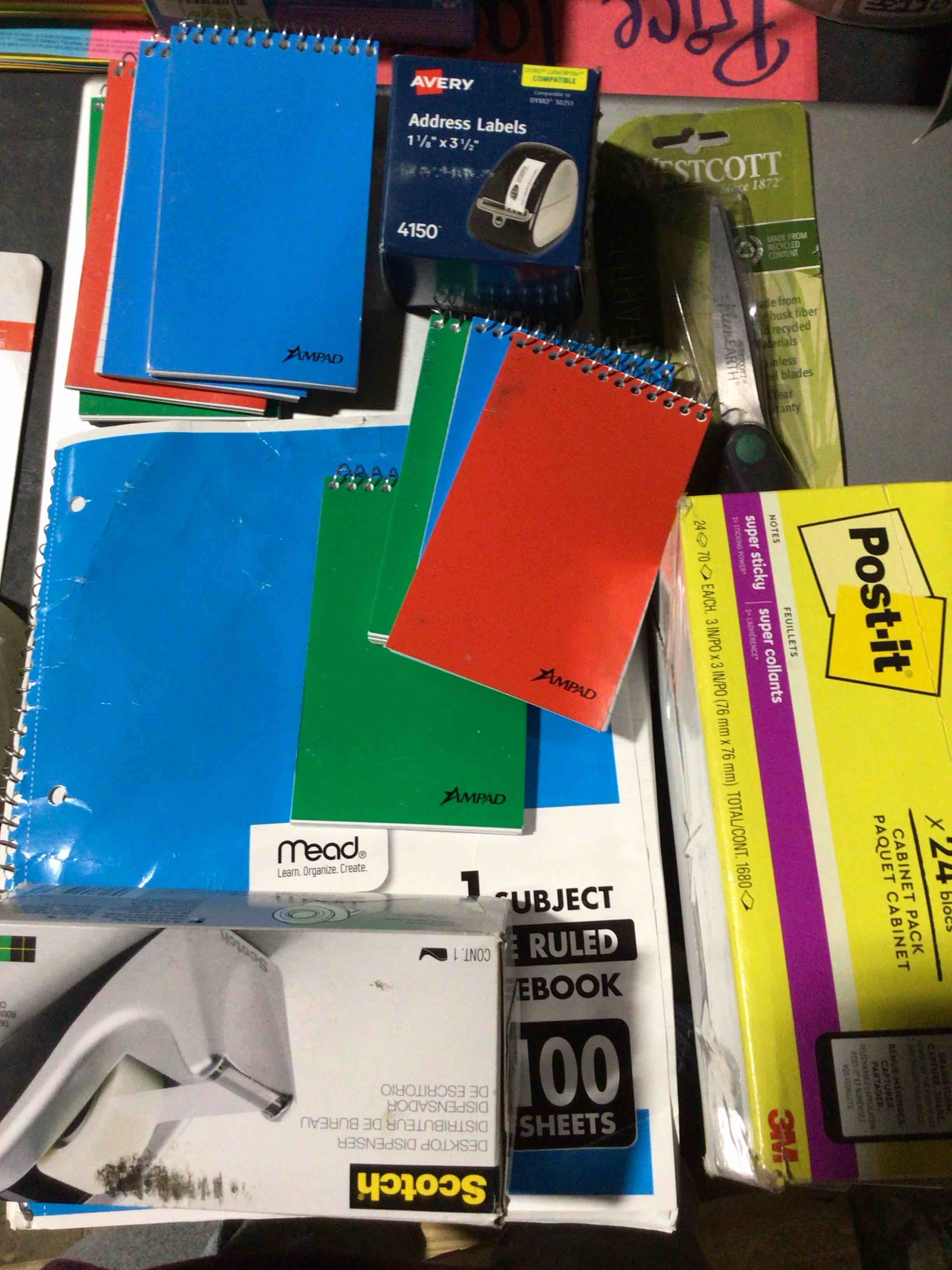 Box Of Assorted Office Products 