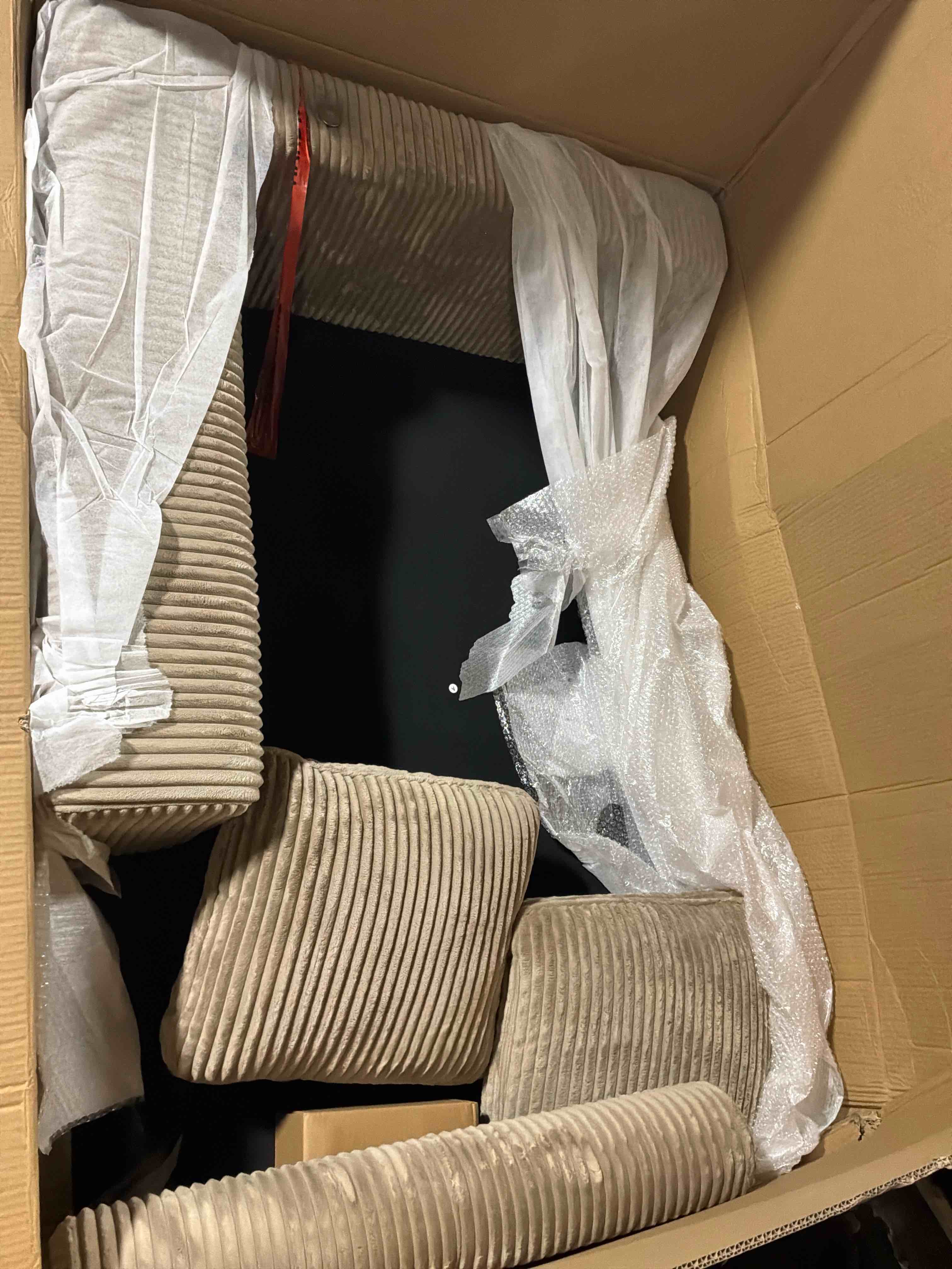 Condition photo showing New/Like New for Cabbar Corduroy Sectional ( Only 1 Piece of 3 ) 