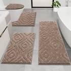 4 piece soft absorbent microfiber bath rug set with non- slip backing by ebern designs