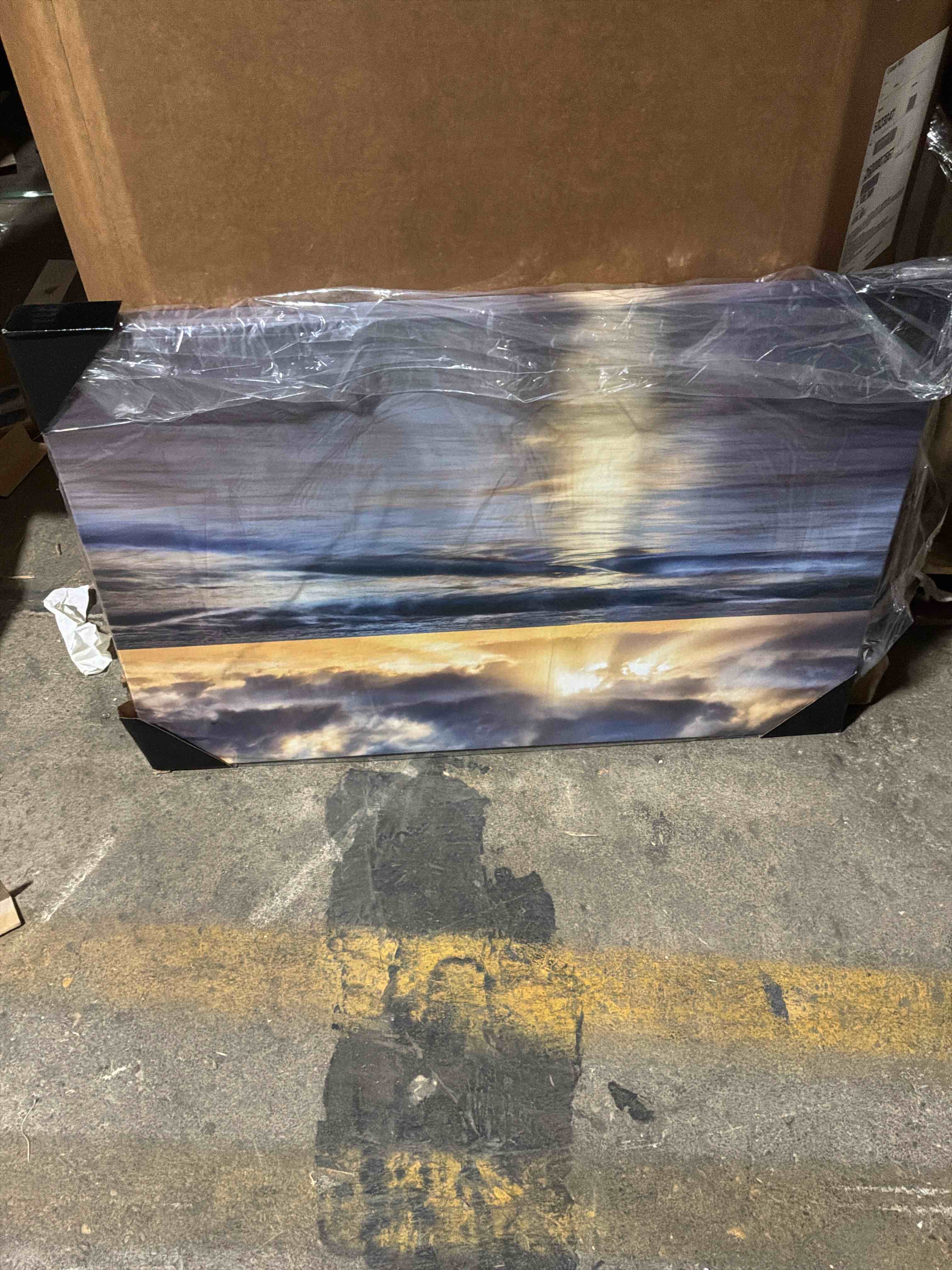 Condition photo showing New/Like New for renditions gallery ocean wall art for living room bathroom bedroom kitchen, cloudscape shoresea pictures landscape wall décor ready to hang modern canvas home decoration 32" h x 48" w