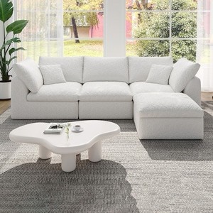 108" modular sectional sofa l-shaped boneless couch for living room no assembly108