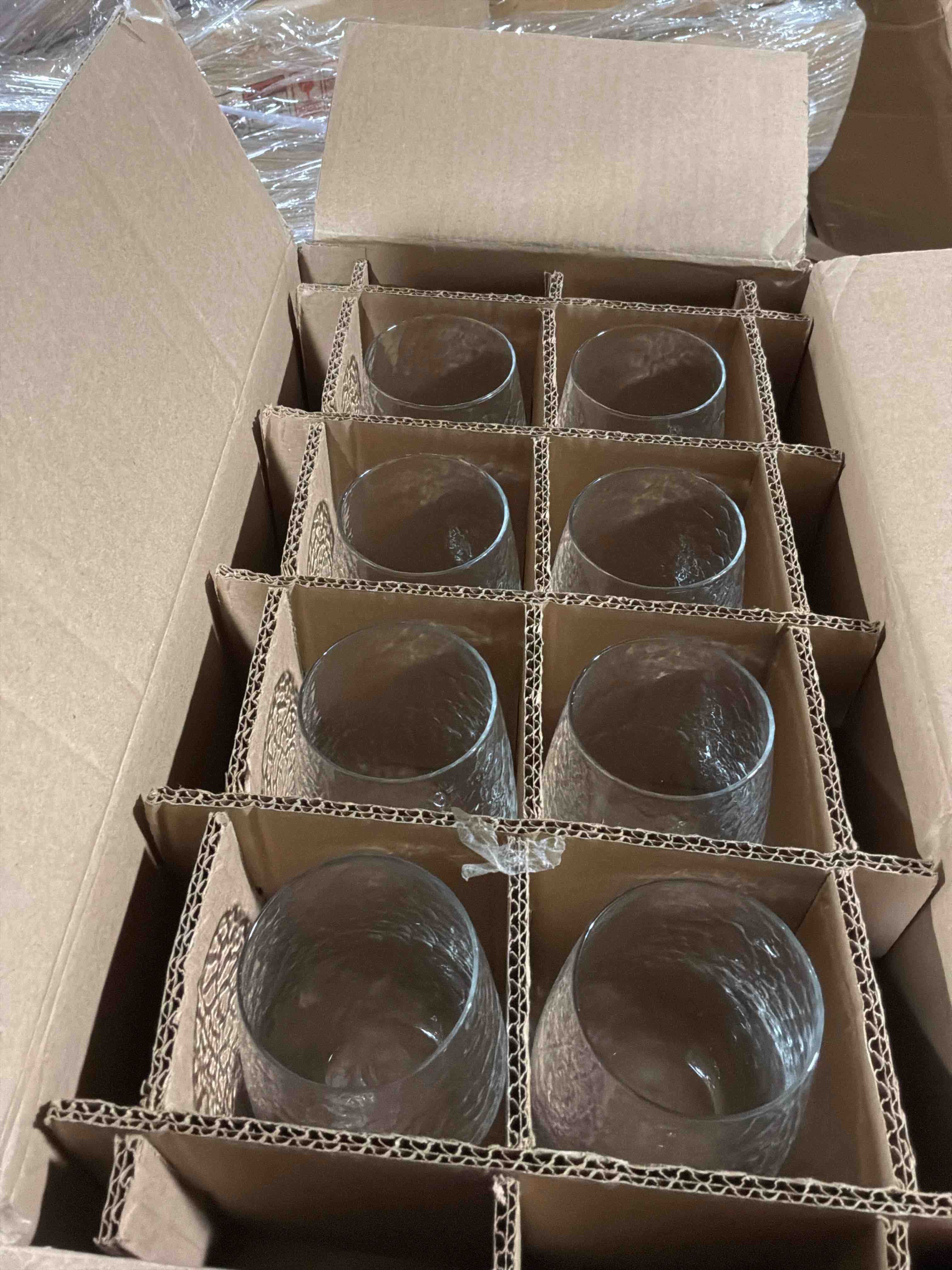 Condition photo showing New/Like New for hammered libbey stemless all purpose wine glasses ( set of 8 )
