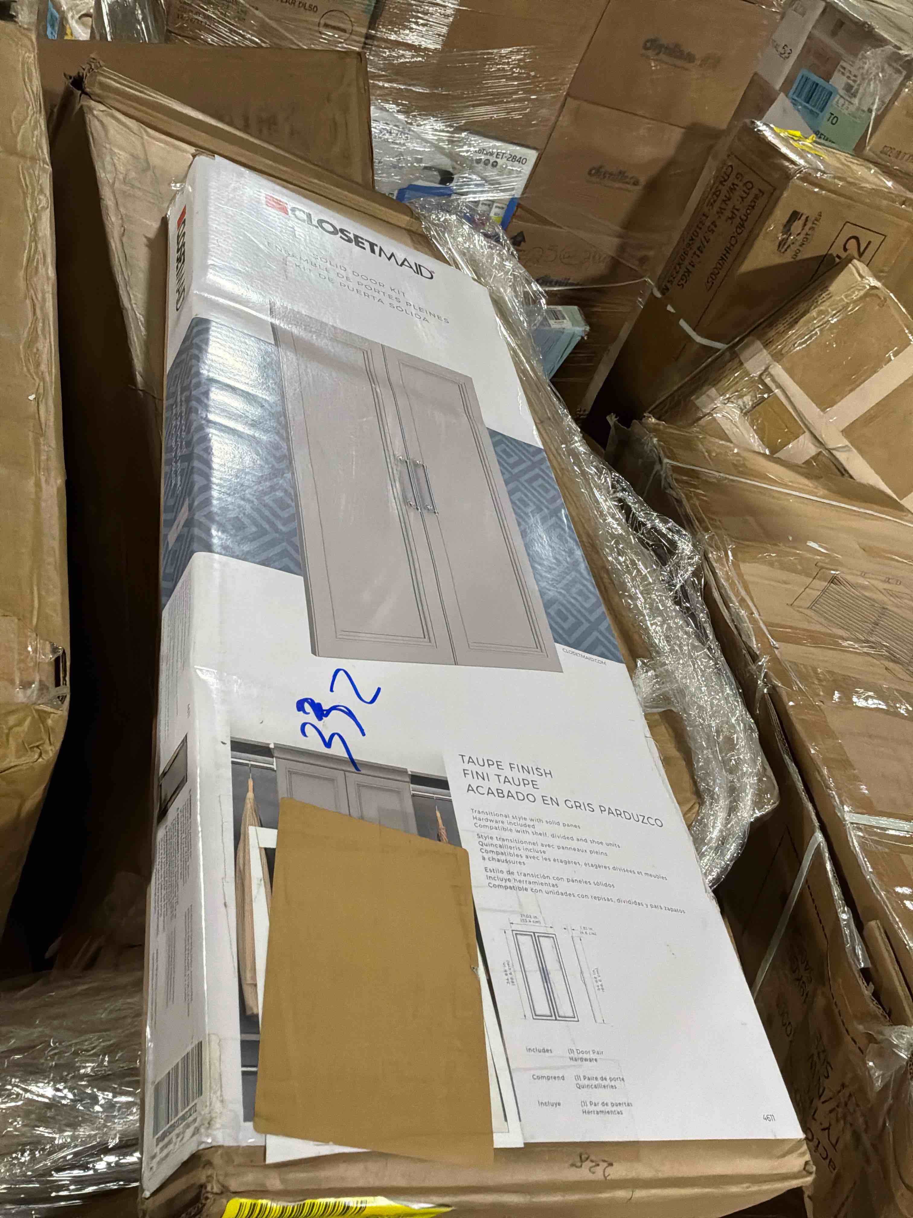 Condition photo showing New/Like New for closetmaid modular storage 21.38-inch w 3-shelf storage cabinet with doors, white